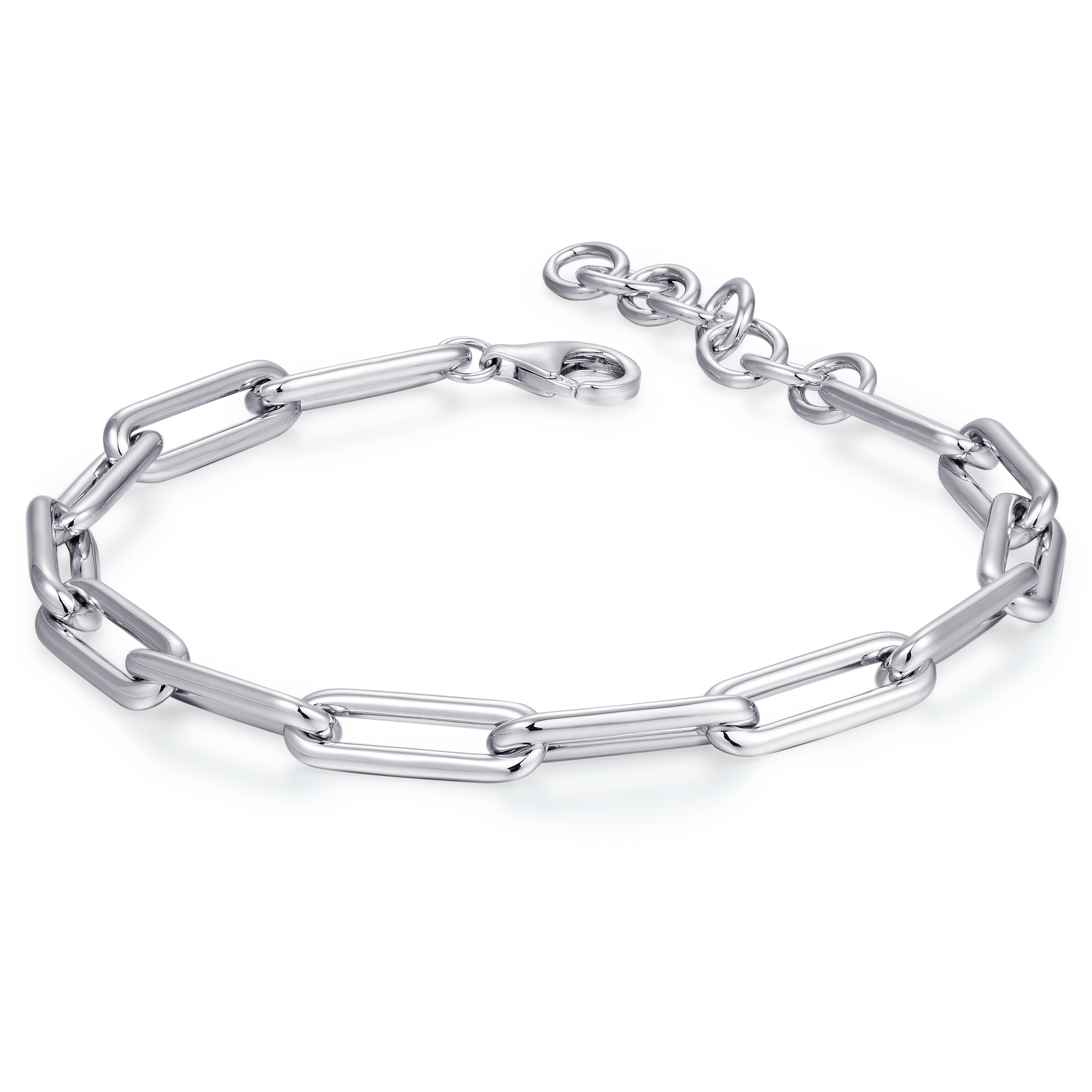 Gisser Jewels Silver Rhodium Plated Long Icon Link Bracelet-1