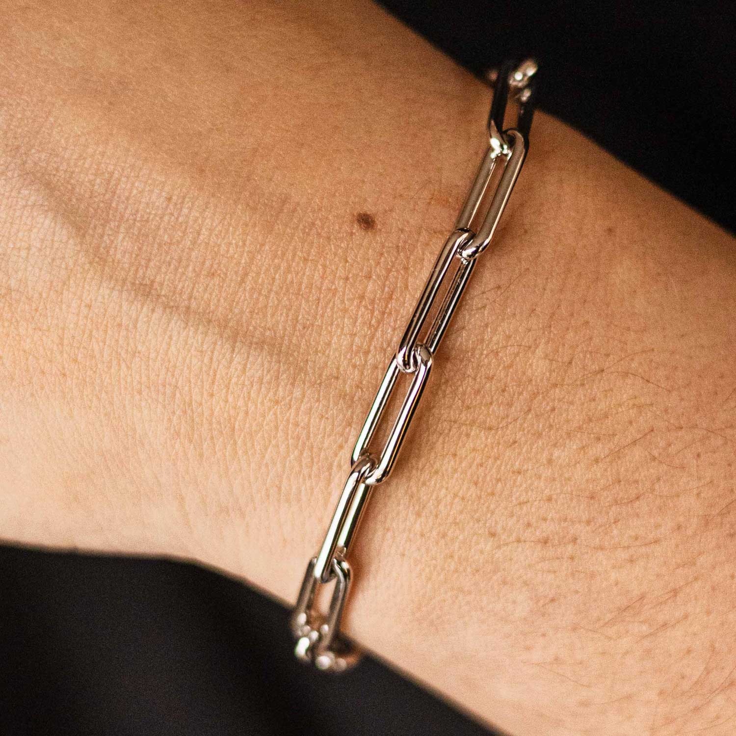 Gisser Jewels Silver Rhodium Plated Long Icon Link Bracelet-2