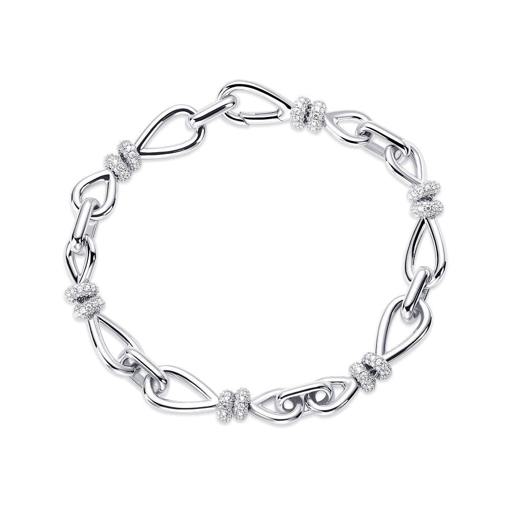Bold Bands Bracelet Silver Rodium Plated Gisser Jewels