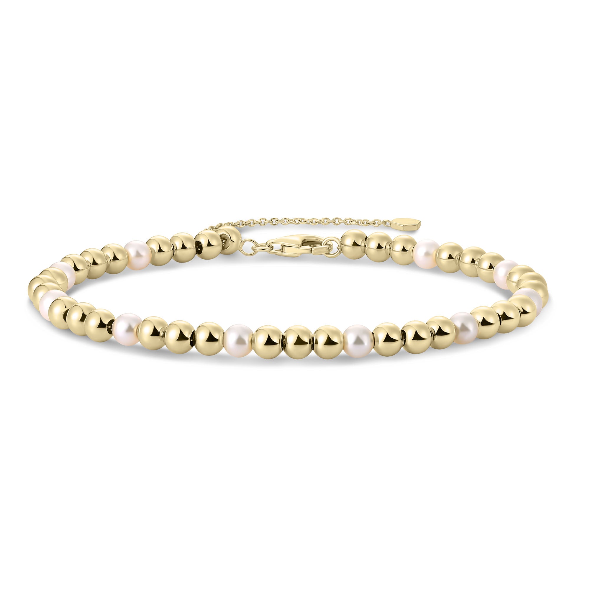 Armband met witgouden kralenketting