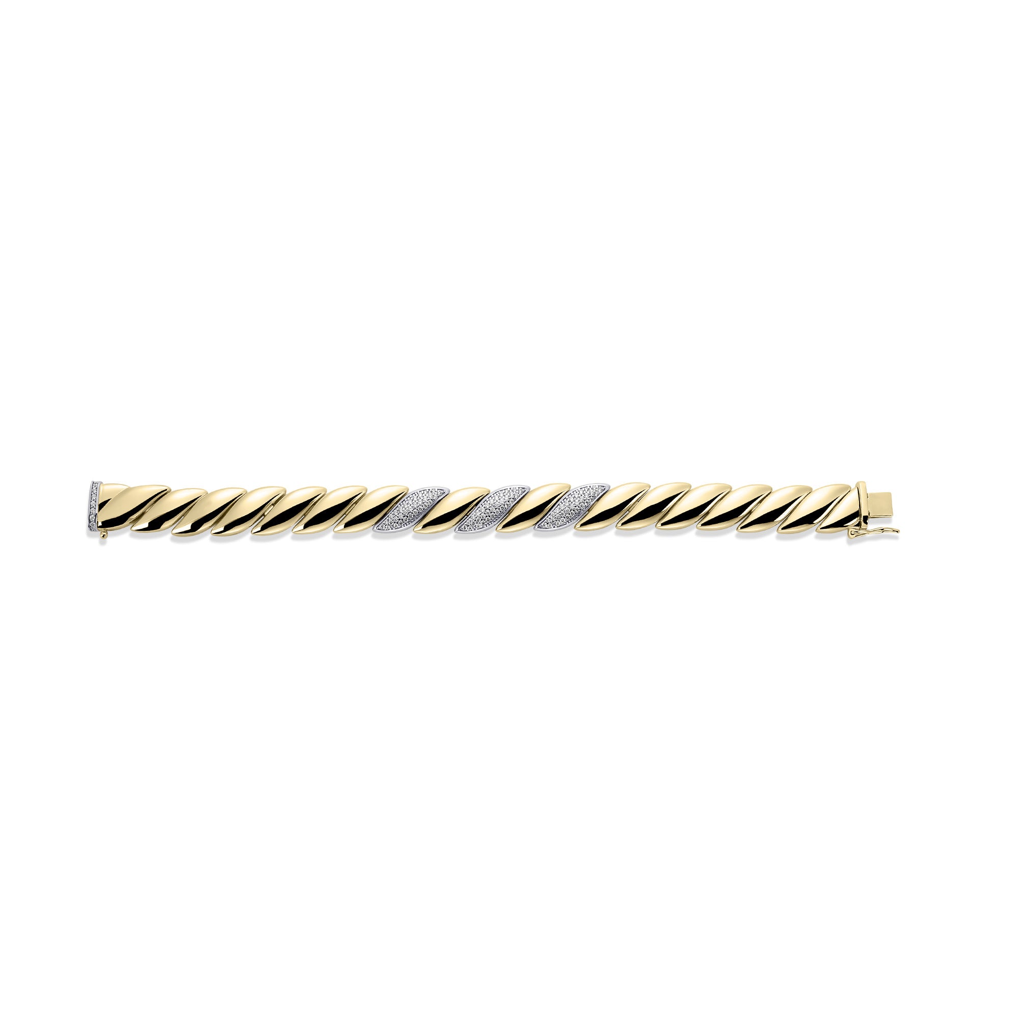 Gold Plated Rope & Pave Bracelet Gisser Jewels-2
