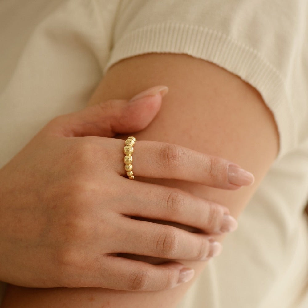 Big Bead Ring | Silver Gold Plated | Gisser Jewels