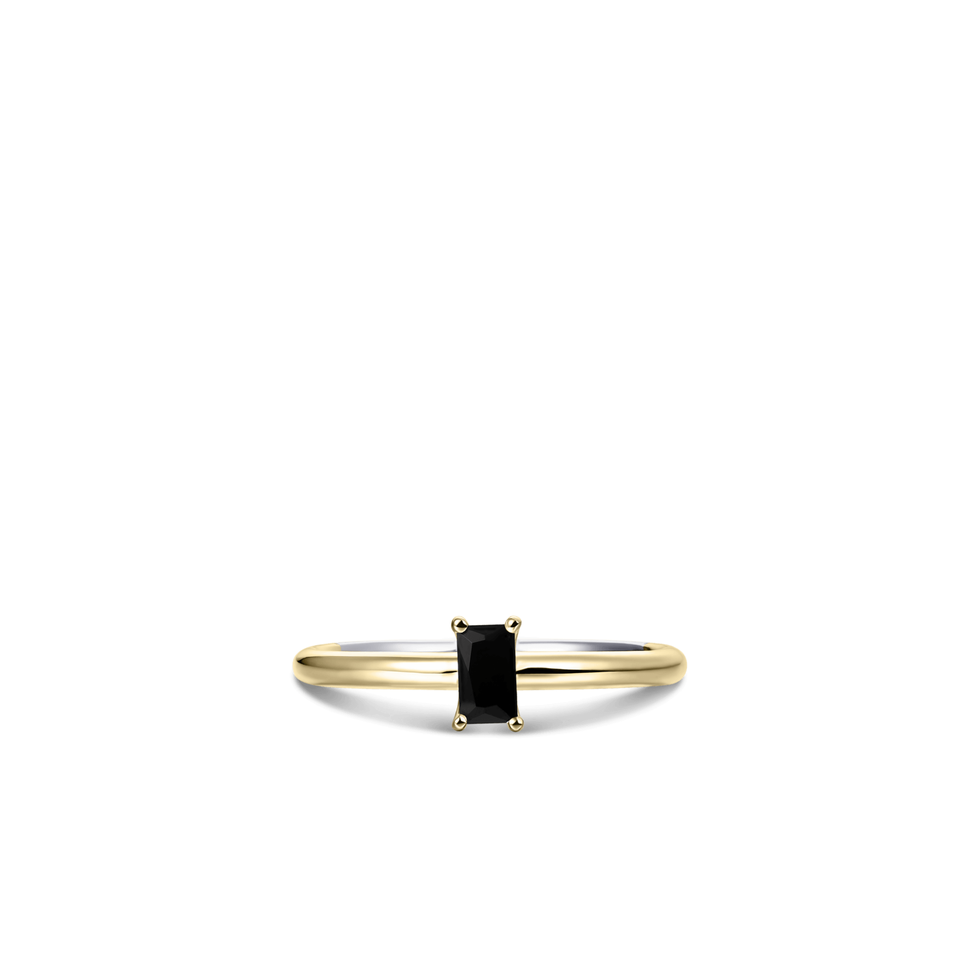 Black Baguette Ring | Silver Gold Plated | Gisser Jewels