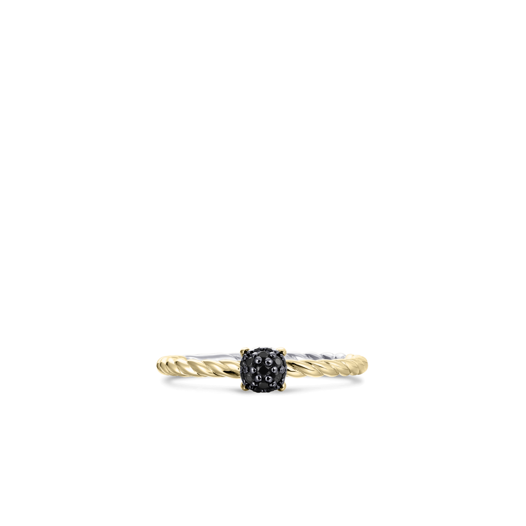 Black Dashing Details Pave Ring | Silver Gold Plated | Gisser Jewels