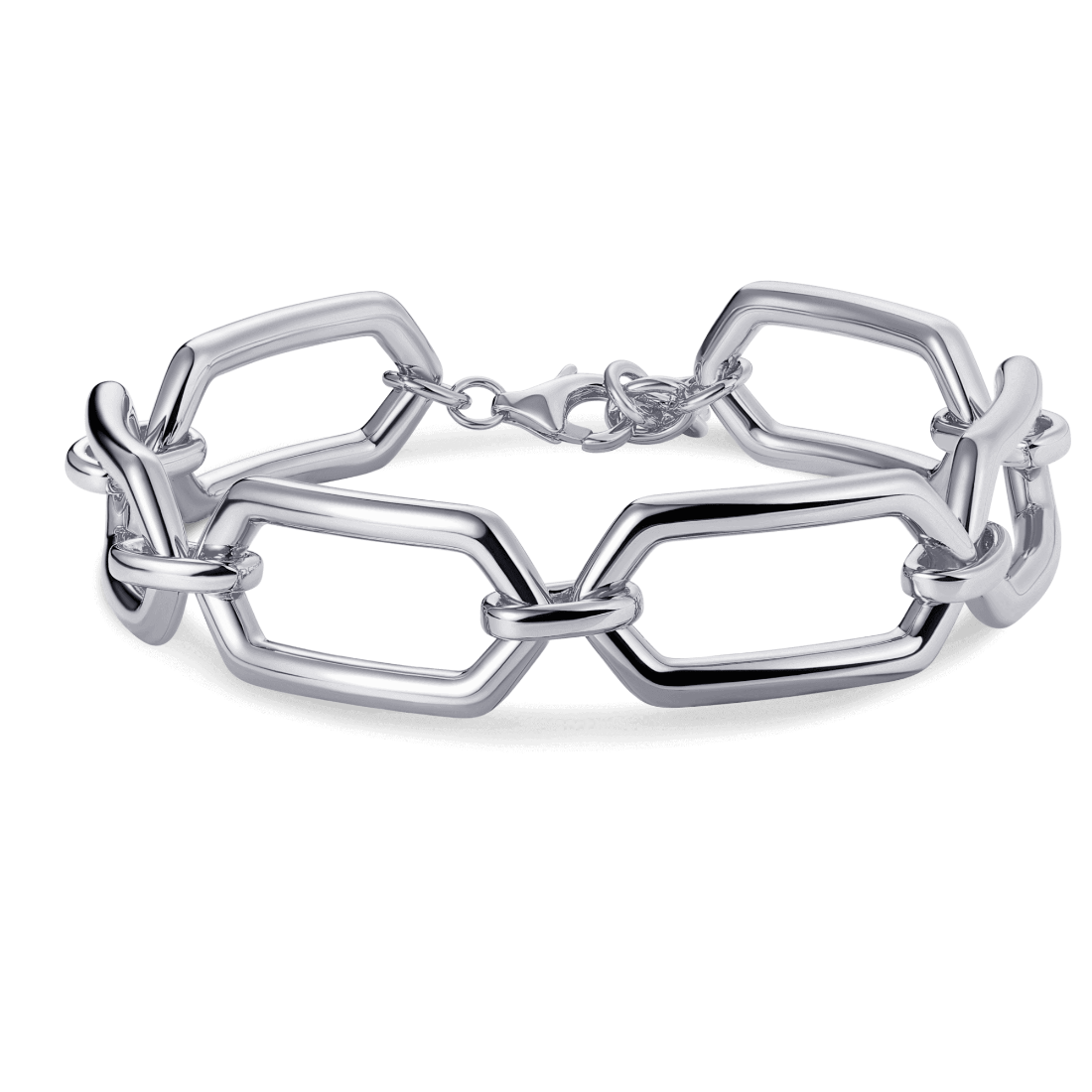 Bold Bands Hexagon Link Bracelet Gisser Jewels-1