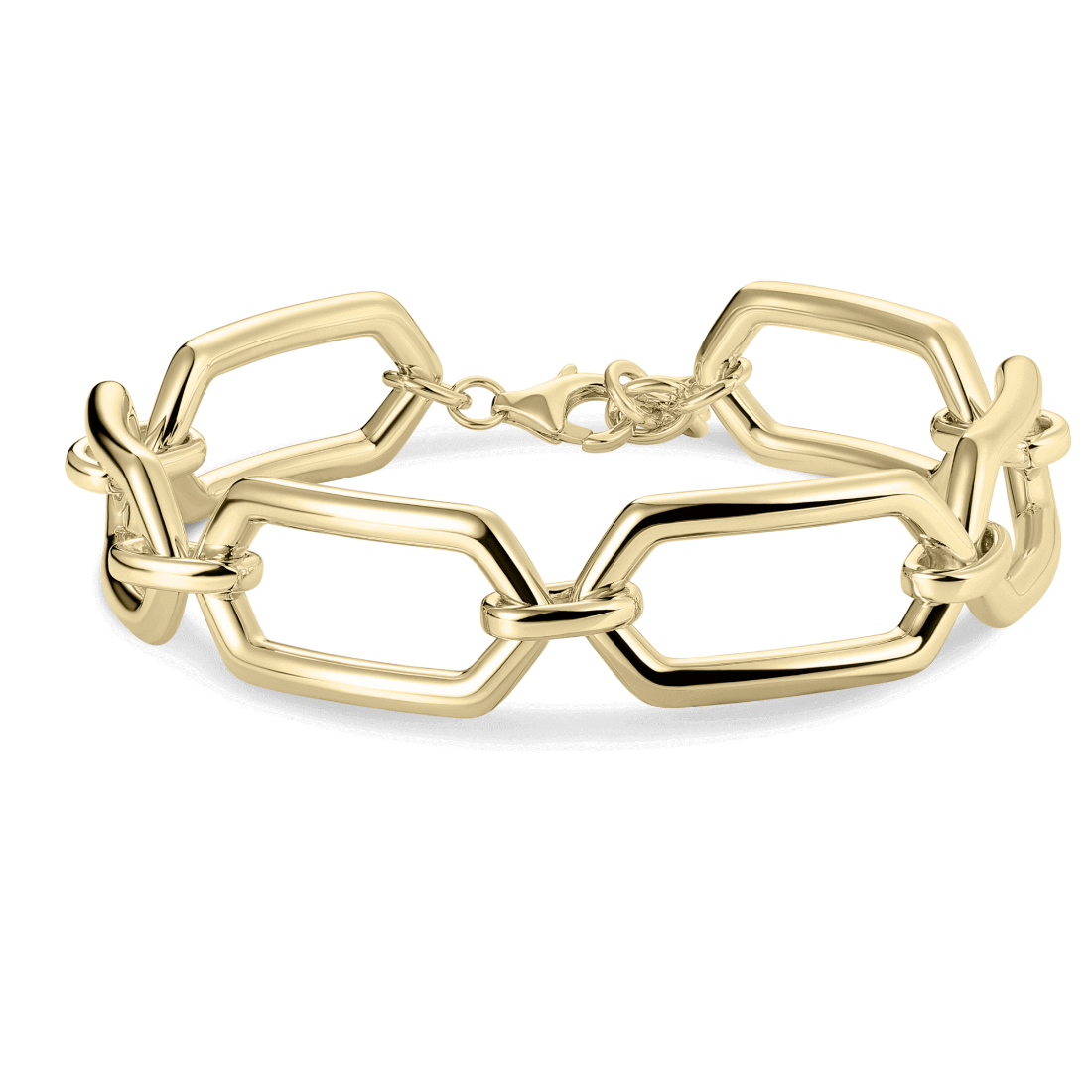 Bold Bands Hexagon Link Bracelet Gisser Jewels-2