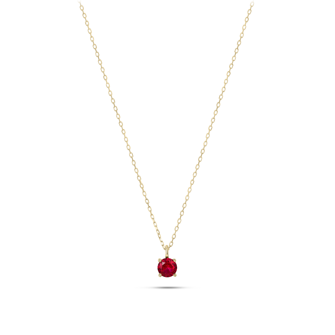 Brilliant Necklace Red | 14k Gold | Gisser Jewels-1