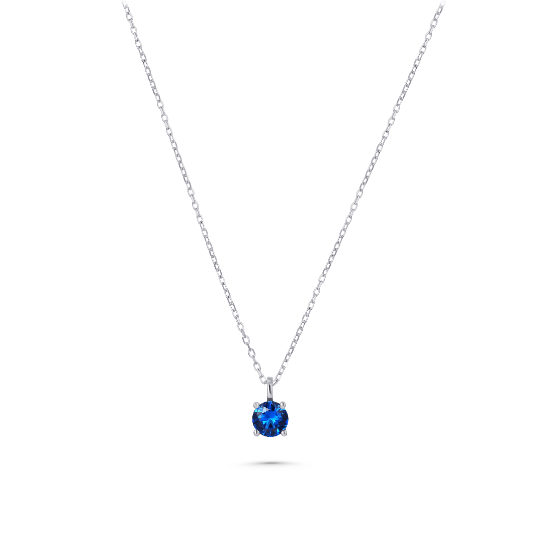 Brilliant Necklace Blue | 14k White Gold | Gisser Jewels