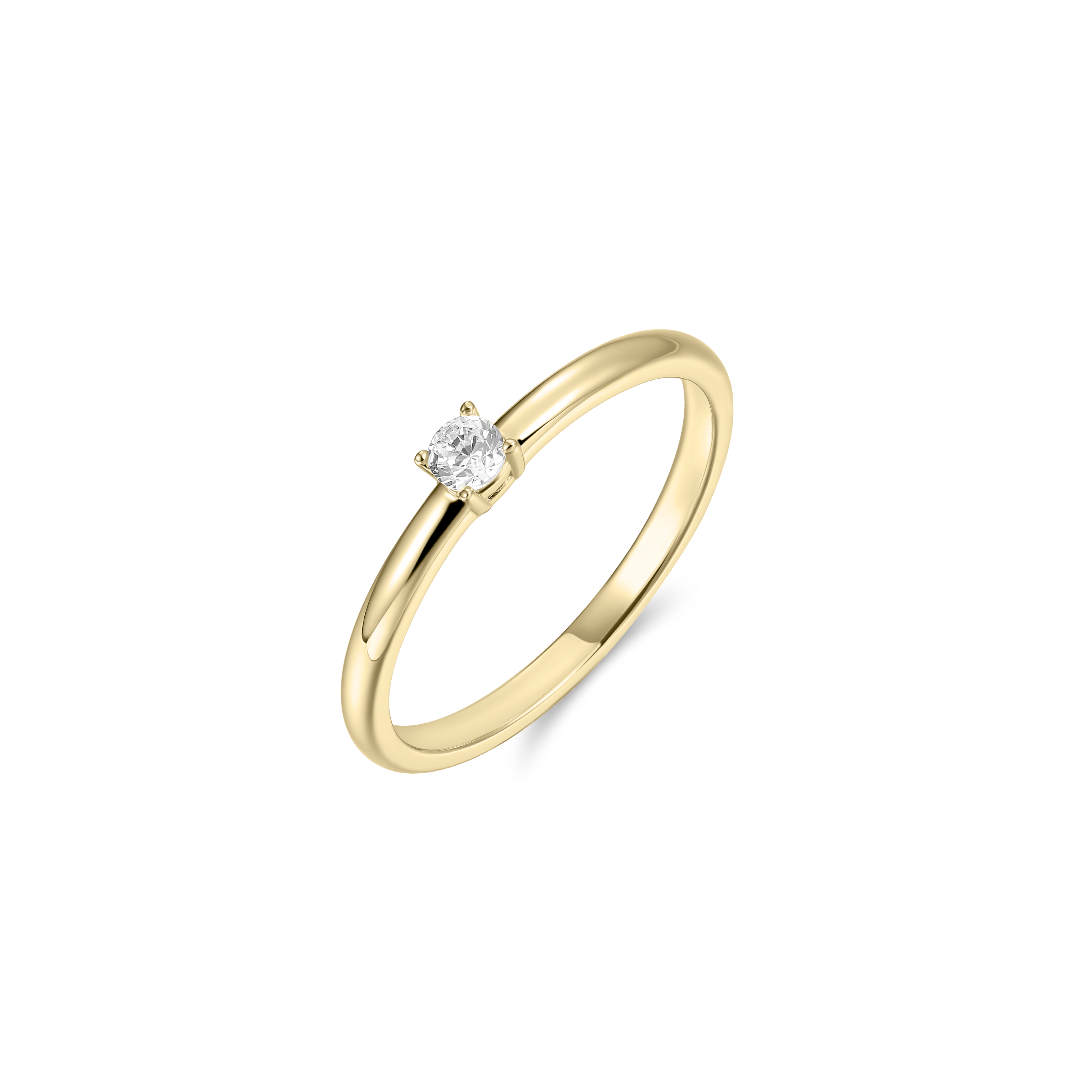 Brilliant solitaire ring | 14k Gold Gisser Jewels-1