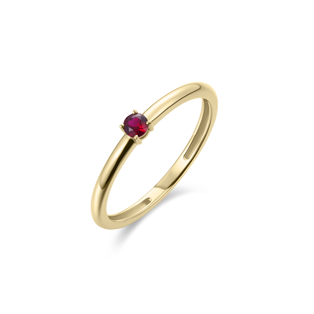 Brilliant solitaire ring | 14k Gold Gisser Jewels-3