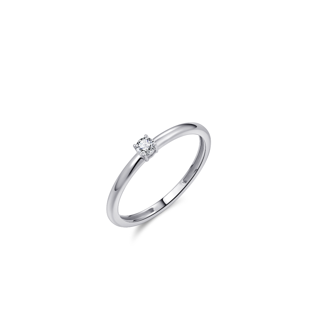 Brilliant solitaire ring | 14k White Gold Gisser Jewels-3