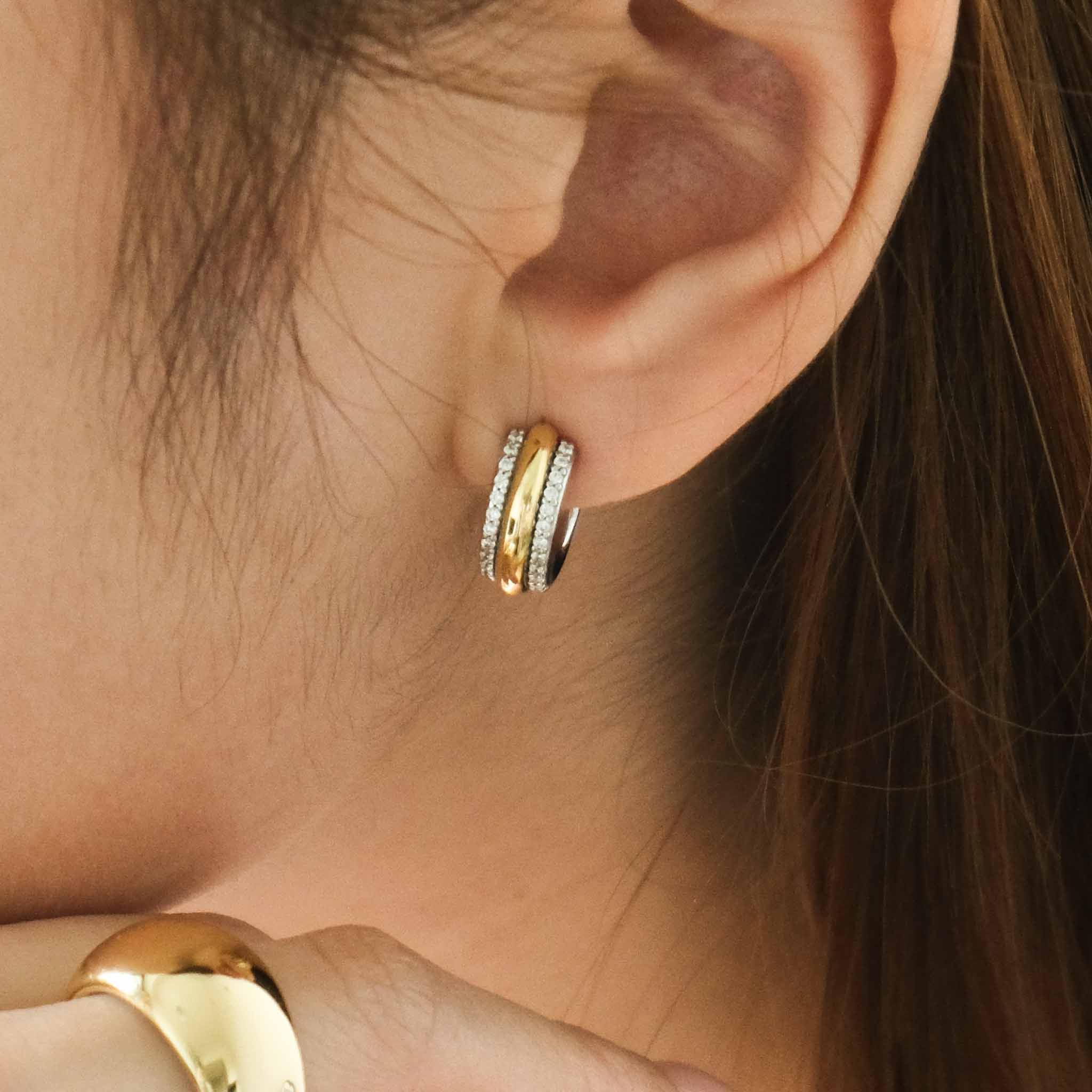 Shimmering Bold Bands Stud Earrings Gisser Jewels Amsterdam-1
