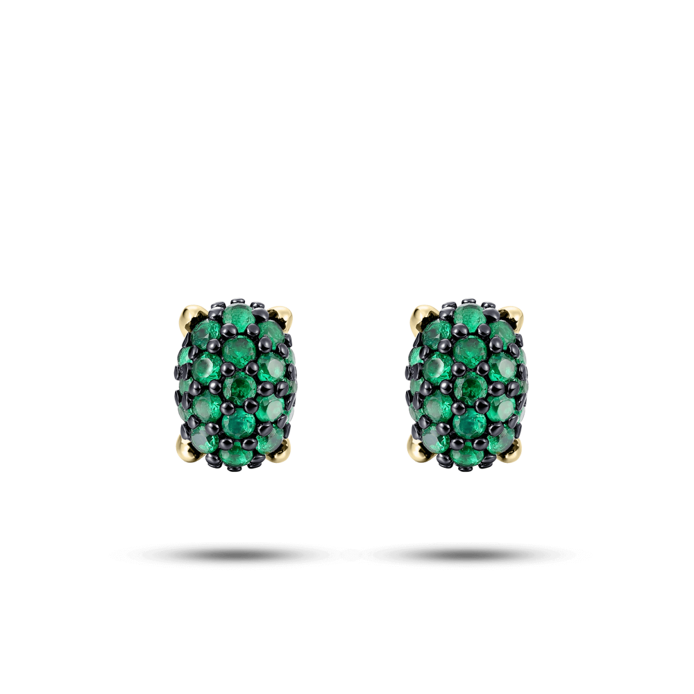 Emerald Green Dashing Details Ear Studs Gisser Jewels-1