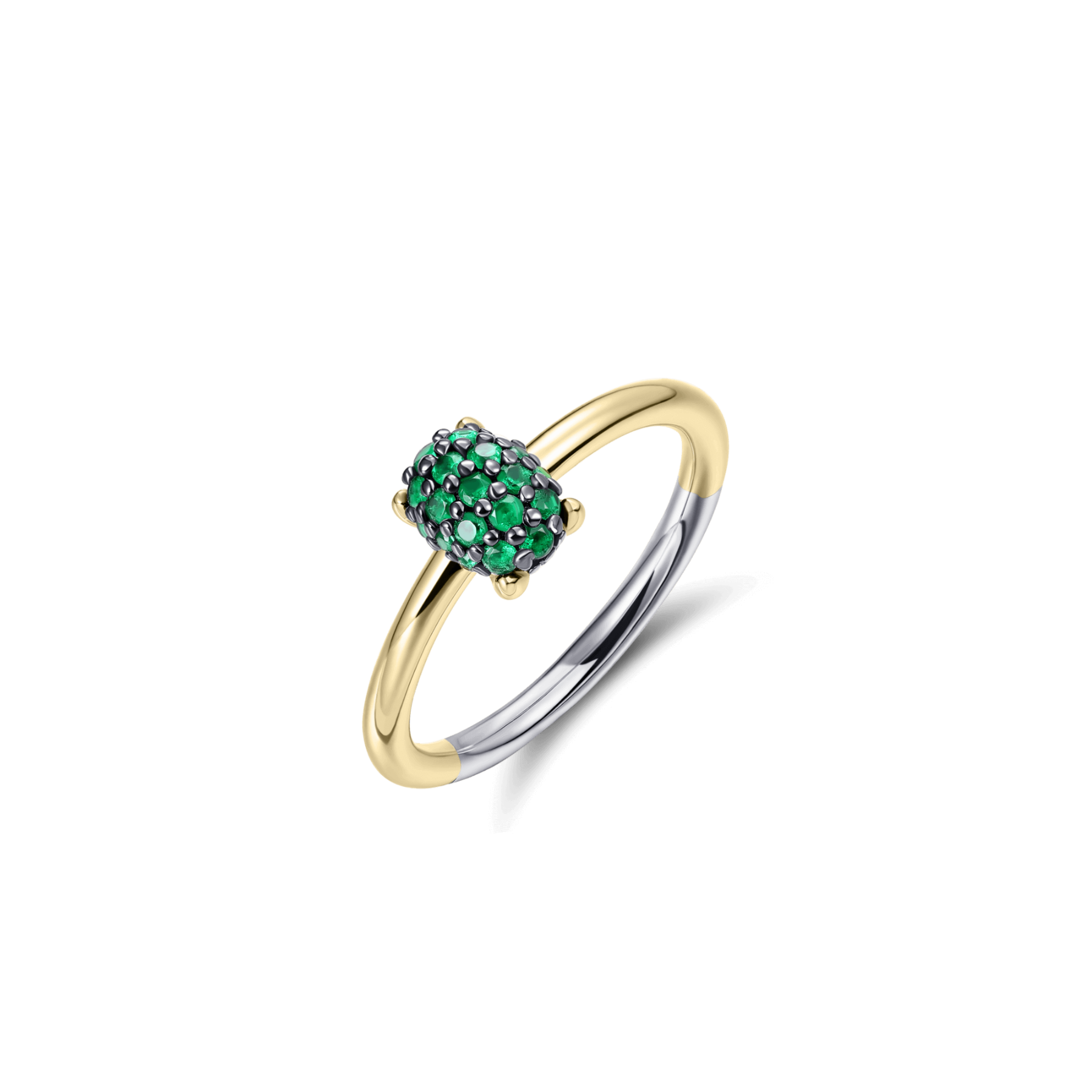 Emerald Green Dashing Details Rings | Silver Gold Plated | Gisser Jewels