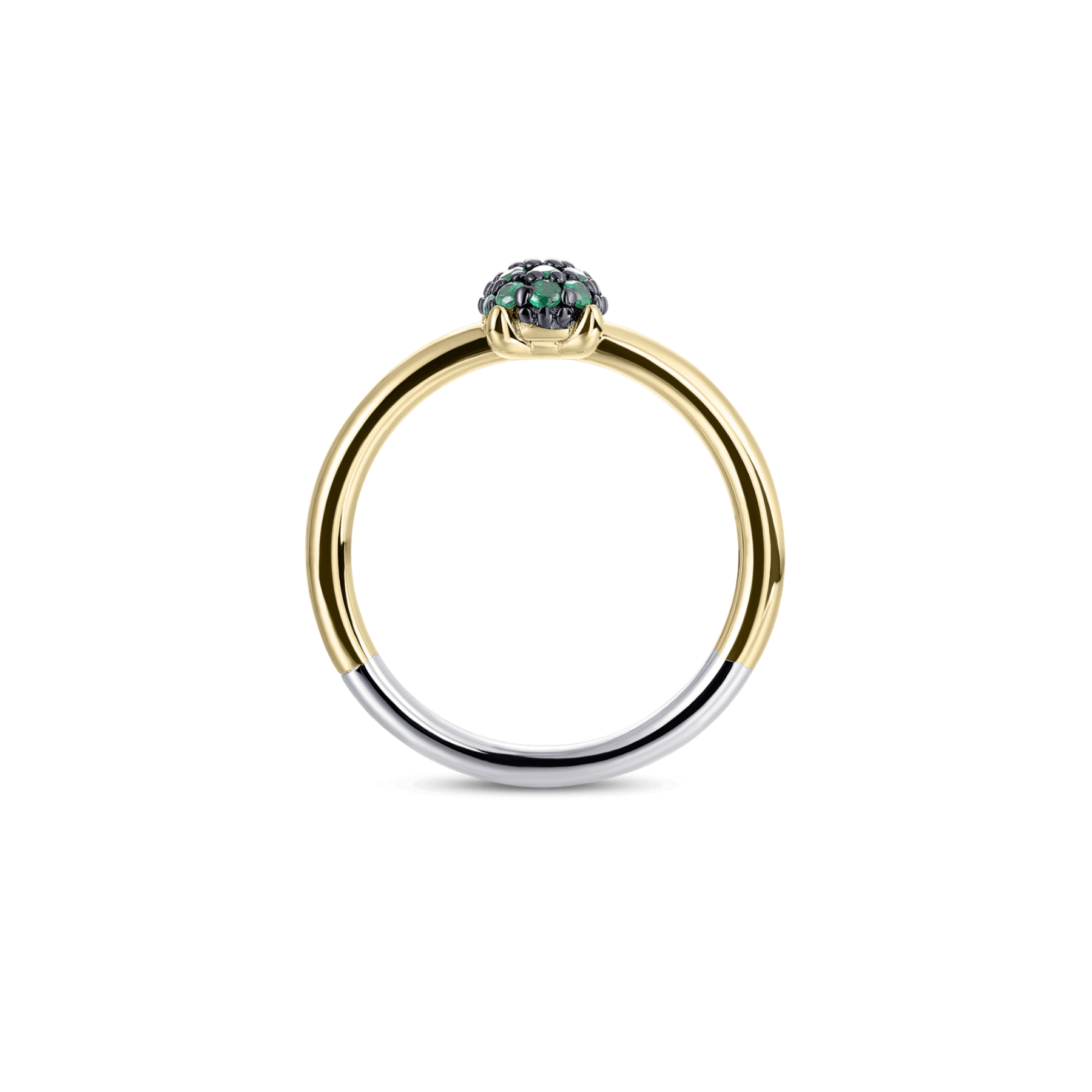 Emerald Green Dashing Details Rings | Silver Gold Plated | Gisser Jewels