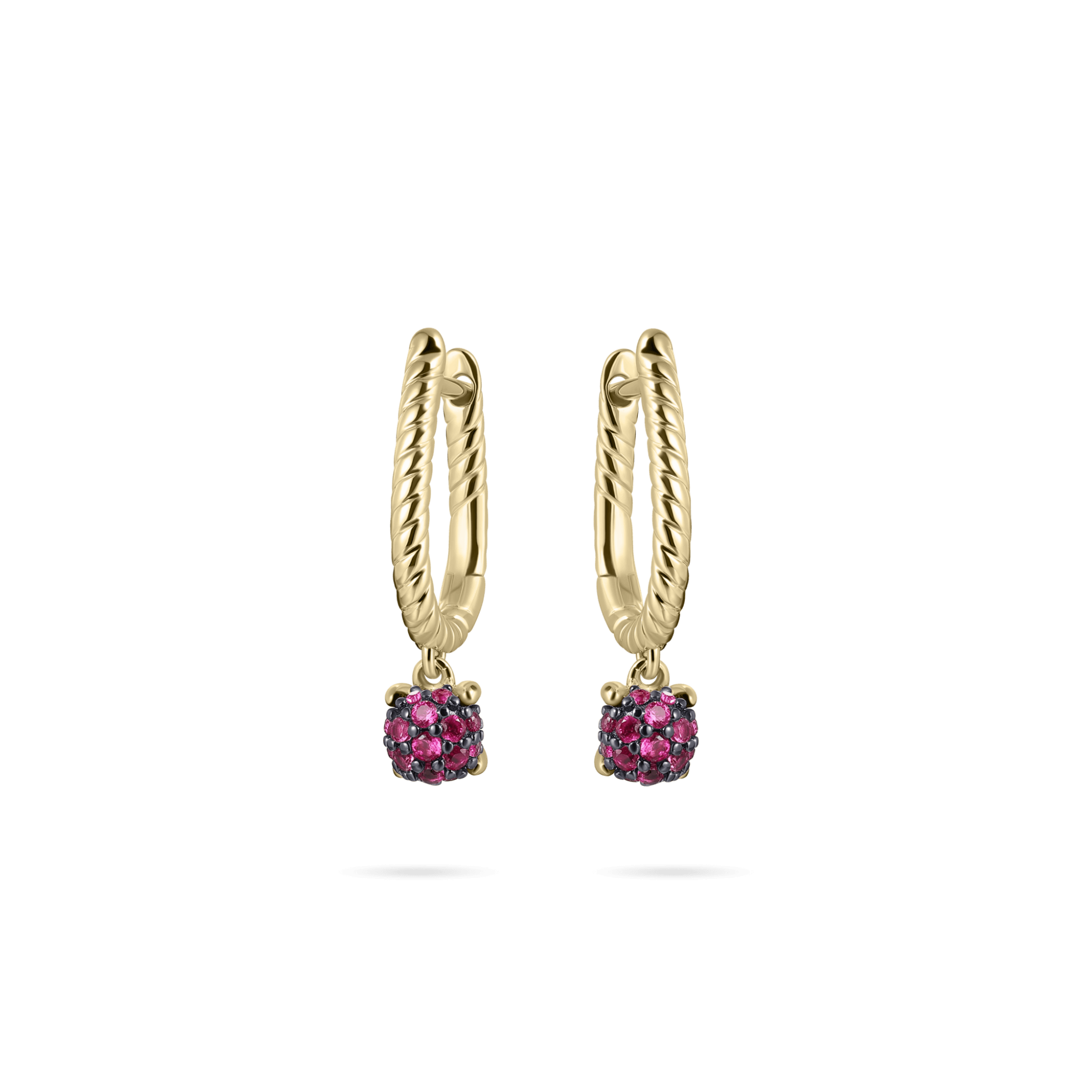 Dangling Dashing Details Hot Pink Hoop Earrings Gisser Jewels