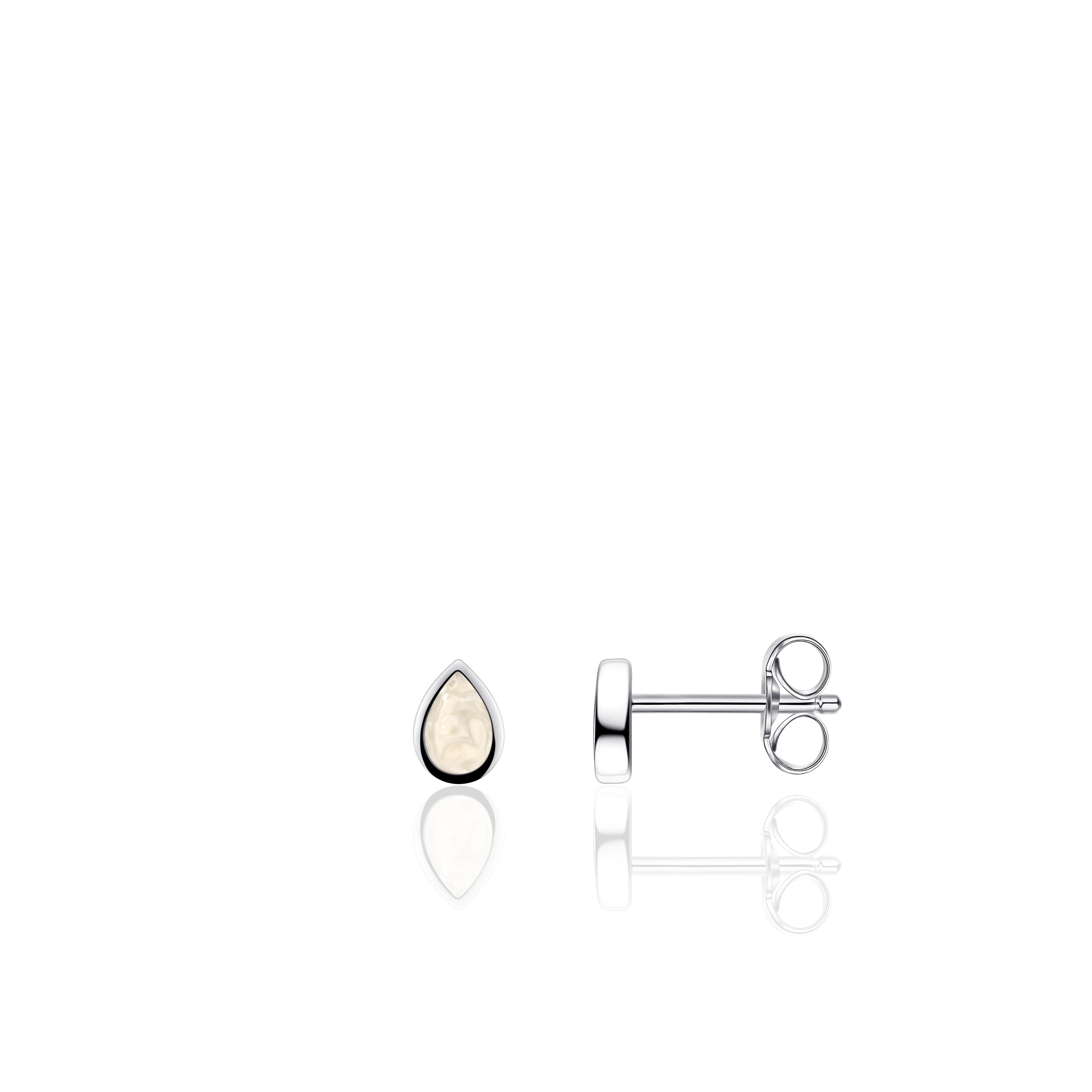 Ear Studs with Mother of Pearl effect Gisser Jewels-1