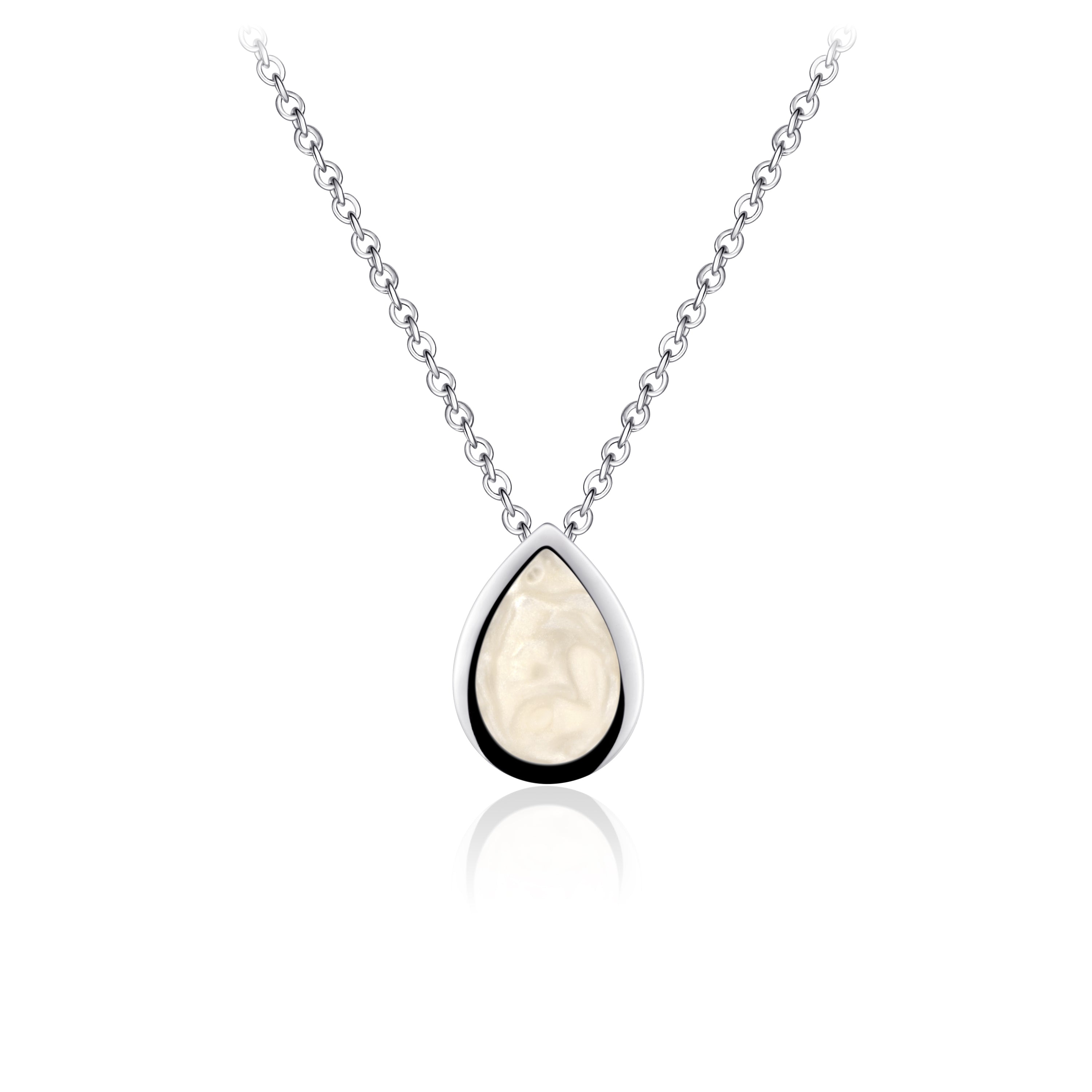 Silver Drop Necklace with Mother of Pearl Gisser Jewels-1