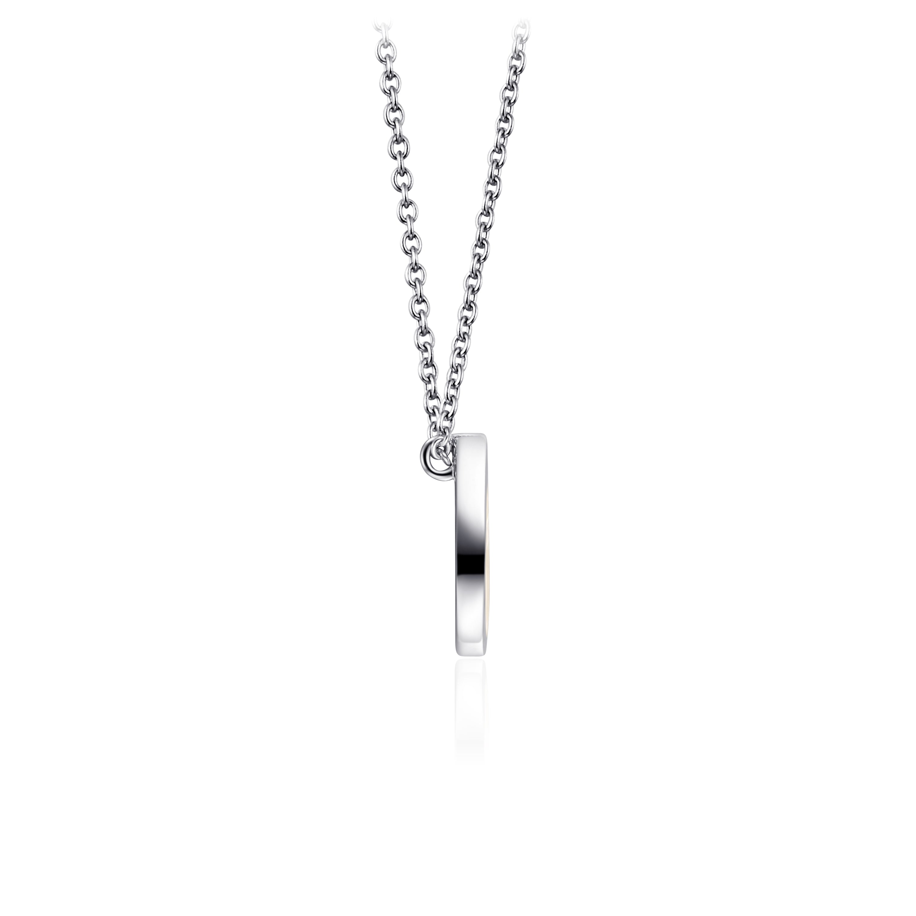 Silver Drop Necklace with Mother of Pearl Gisser Jewels-2