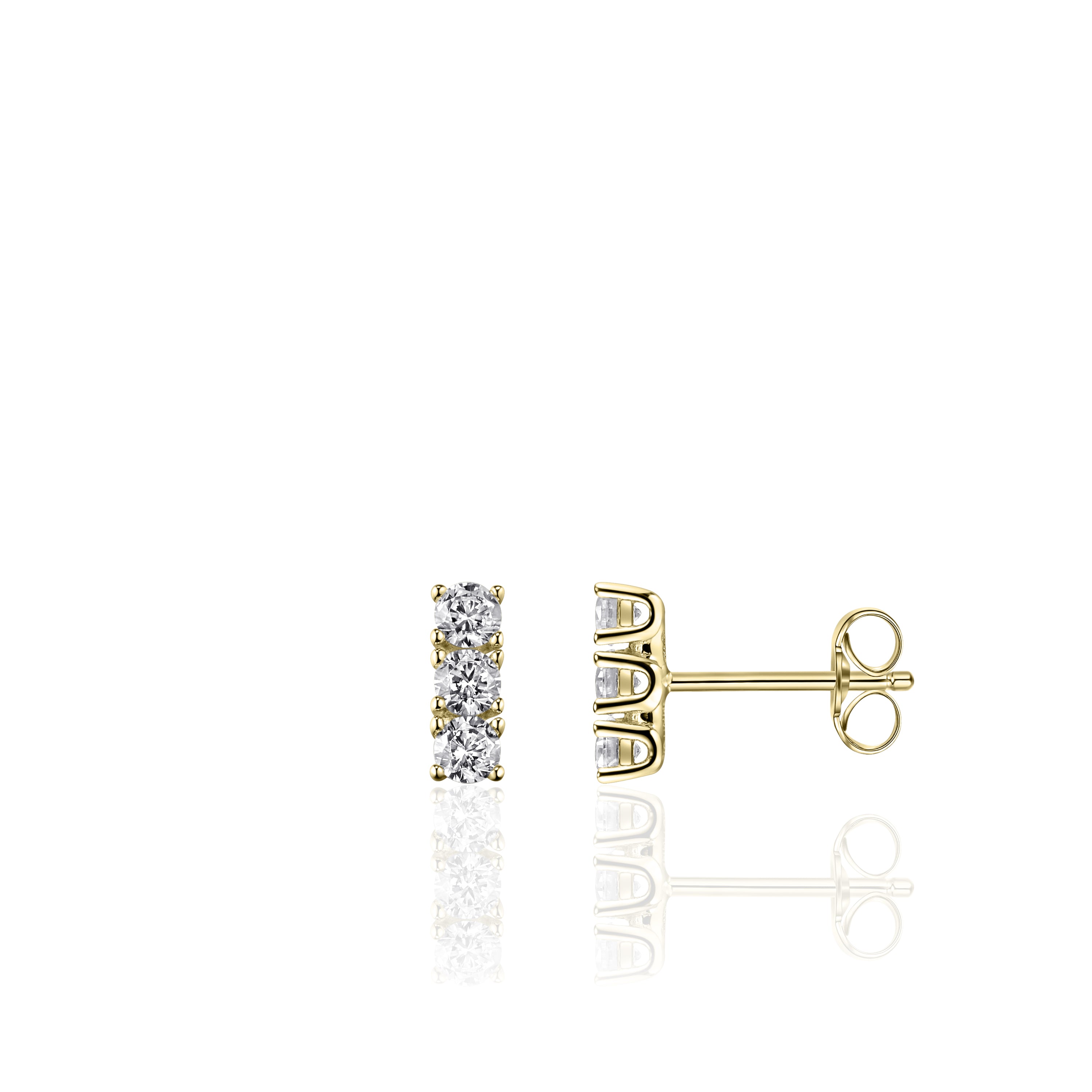 Gold plated Shiny Studs Gisser Jewels-1
