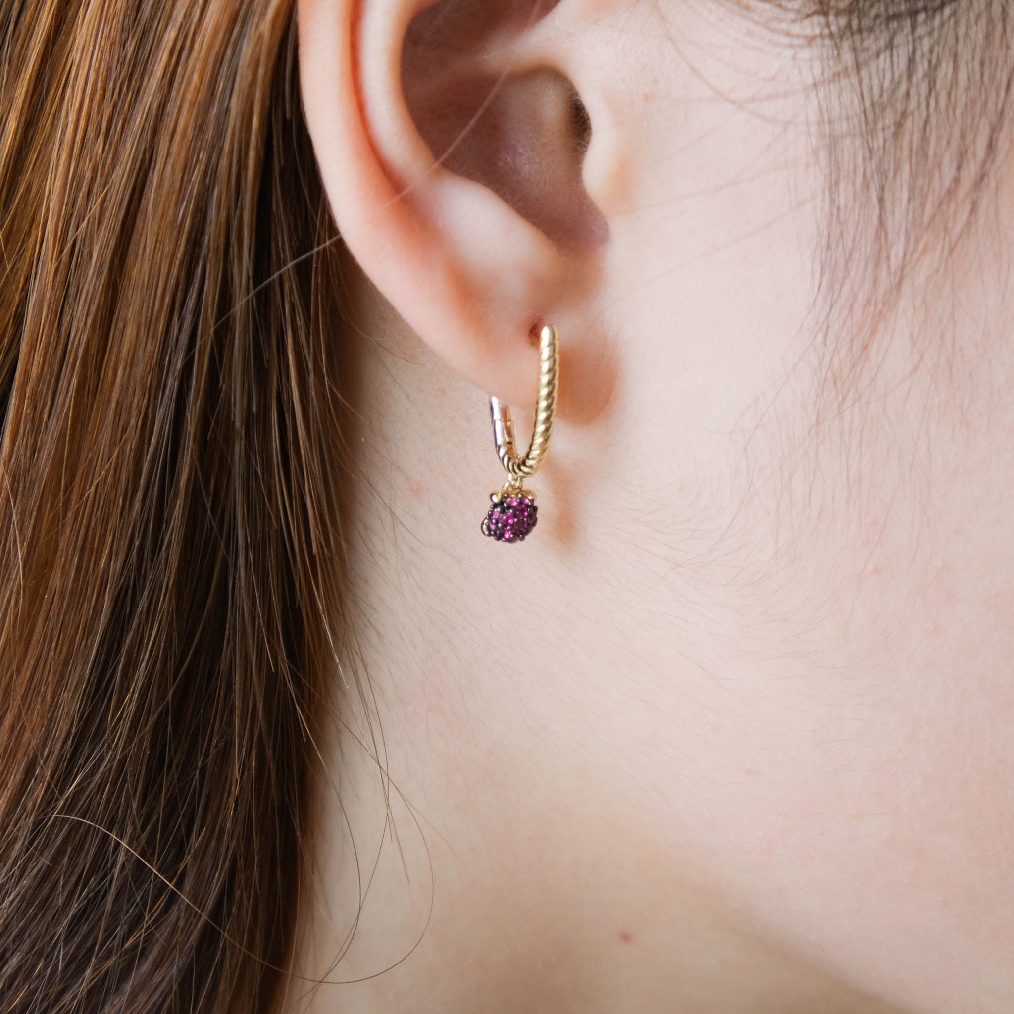 Hot Pink Dashing Details Earrings 18k gold plated silver Gisser Jewels-1