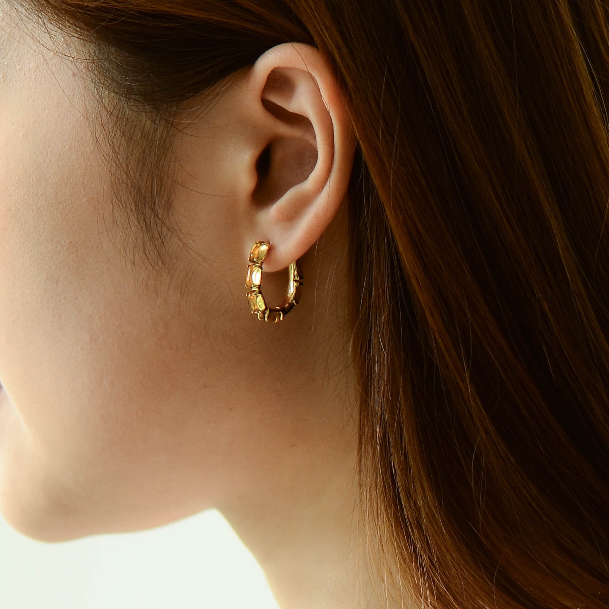 Honey Dashing Details Hoops 18k gold plated silver Gisser Jewels-5