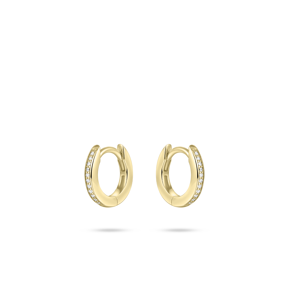 Classic Mini Hoop Earrings 12 mm Silver Gold Plated Gisser Jewels-1