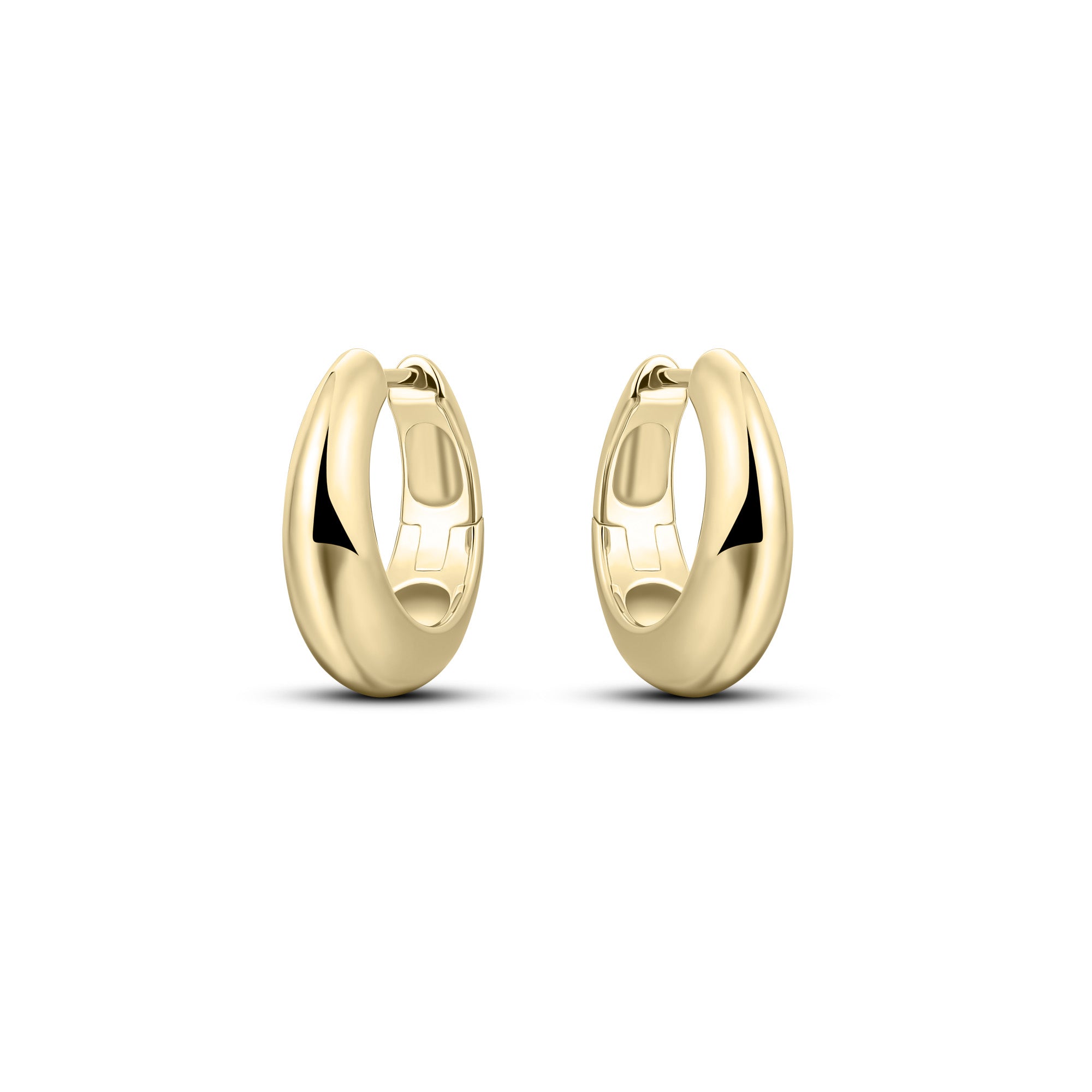 Gold Plated Polished Hoops Gisser Jewels-1