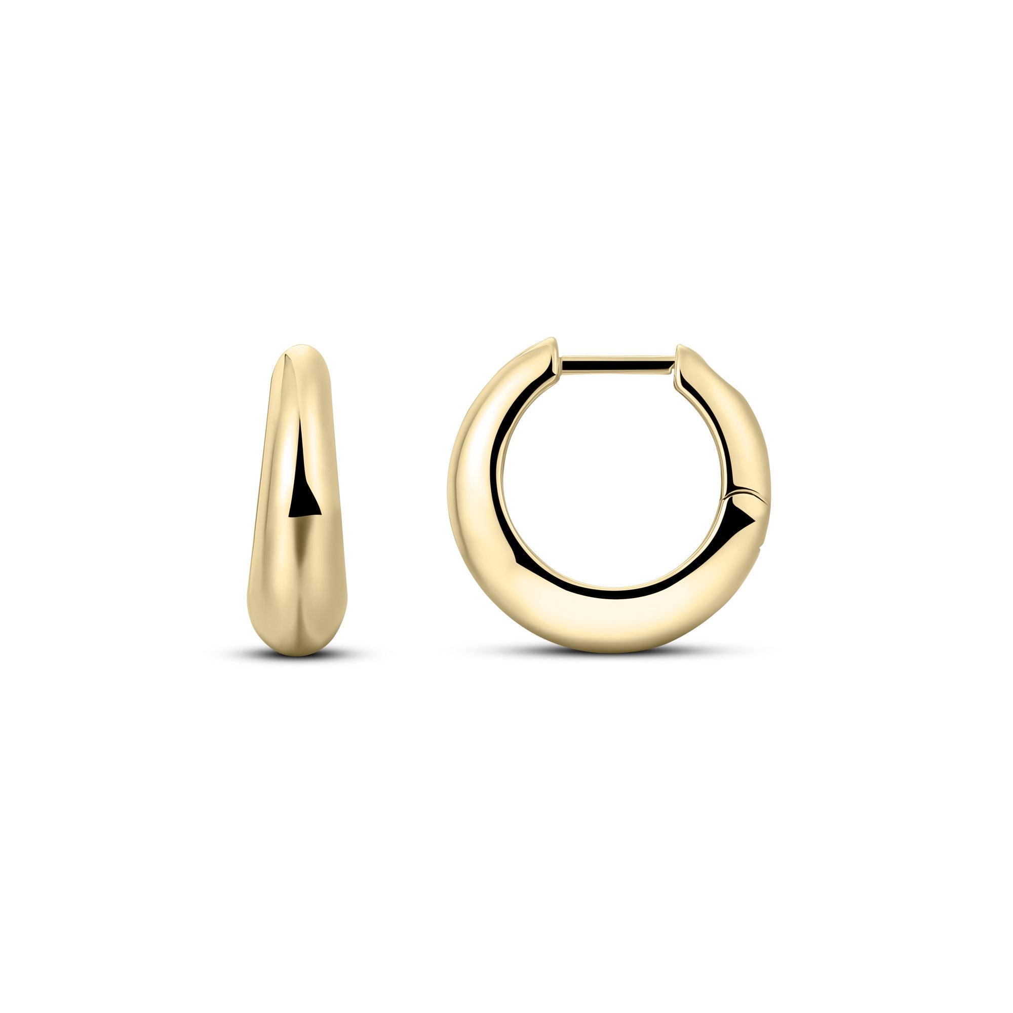 Gold Plated Polished Hoops Gisser Jewels-2