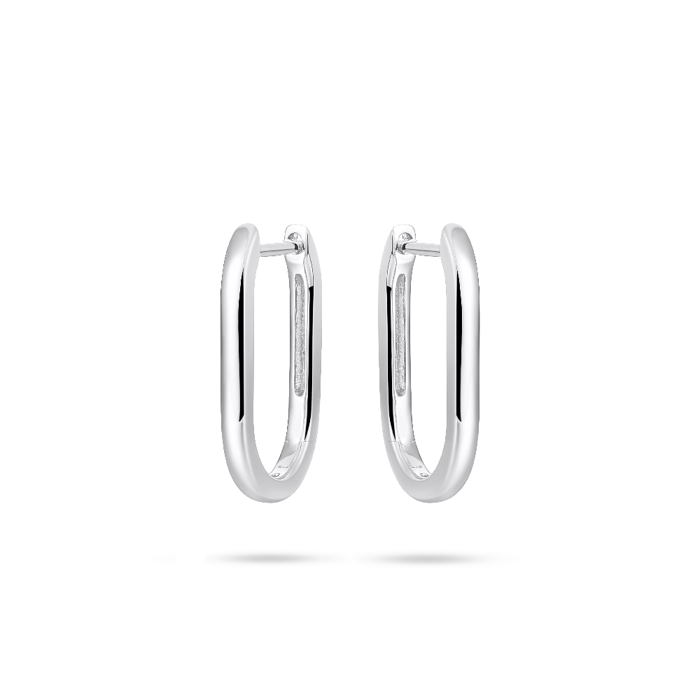 Bold 2 mm Long Hoop Earrings Silver Rhodium Plated Gisser Jewels