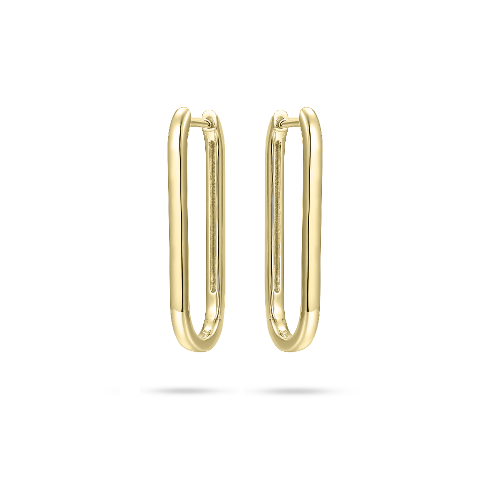 Bold Long Hoop Earrings 30mm 18k gold plated silver Gisser Jewels