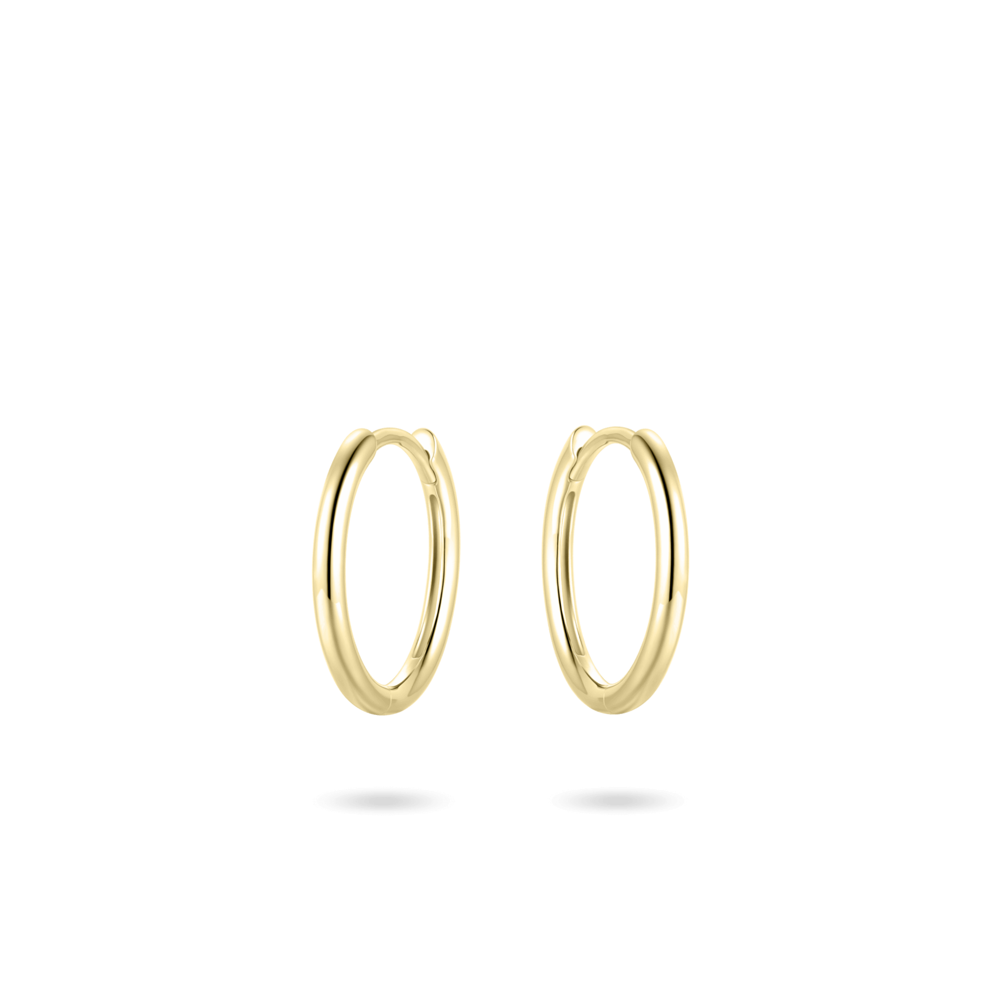 Midi Polished Hoop Earrings | 14k Yellow Gold | Gisser Jewels-1