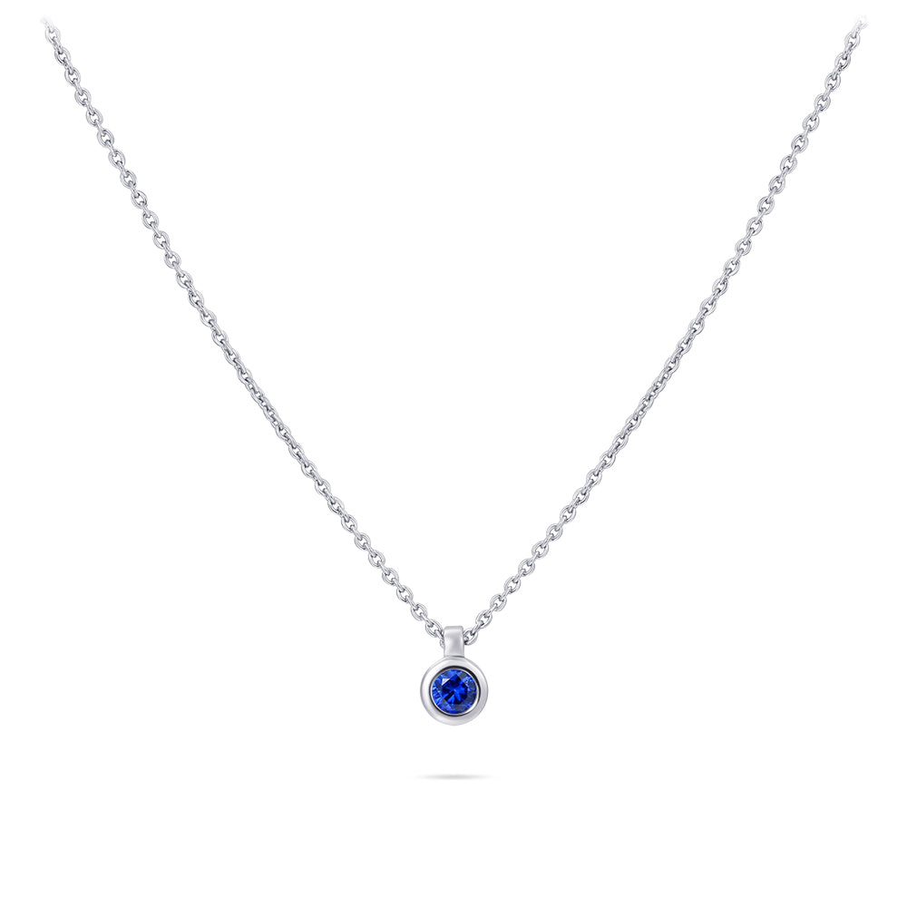 Blauwe bezel ketting