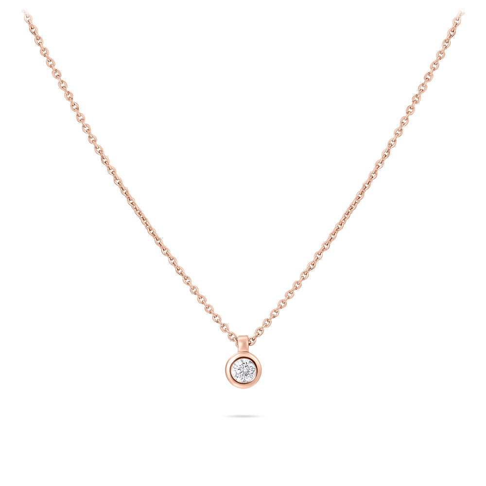 Roségoud bezel ketting