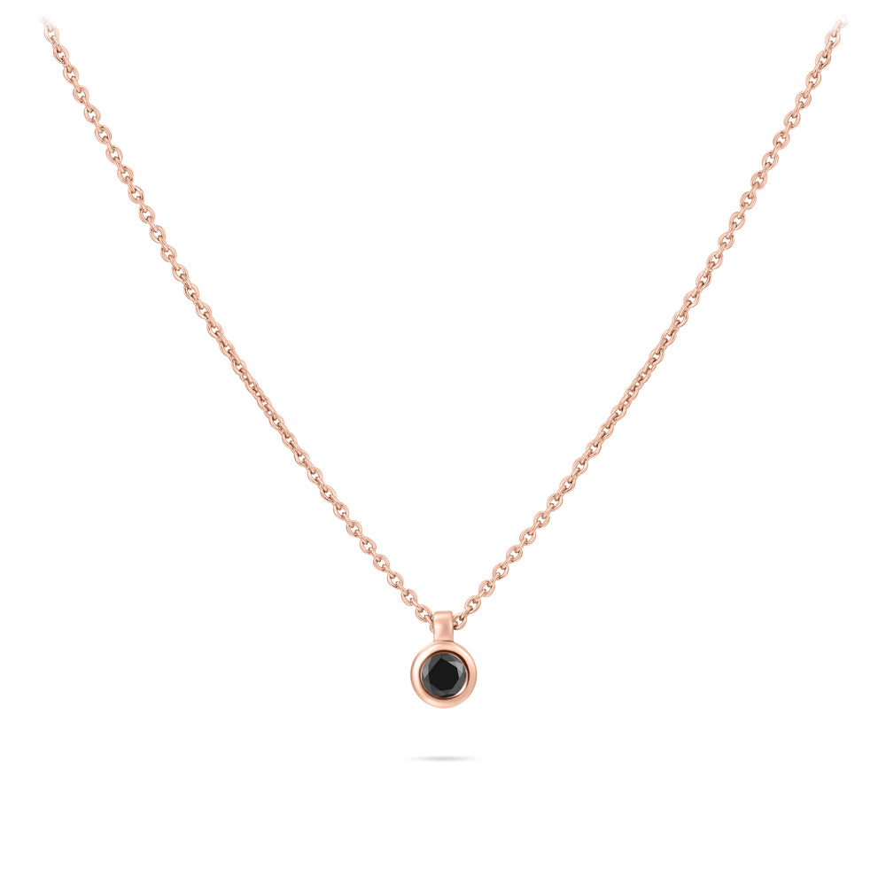 Roségoud vergulde zwarte bezel ketting