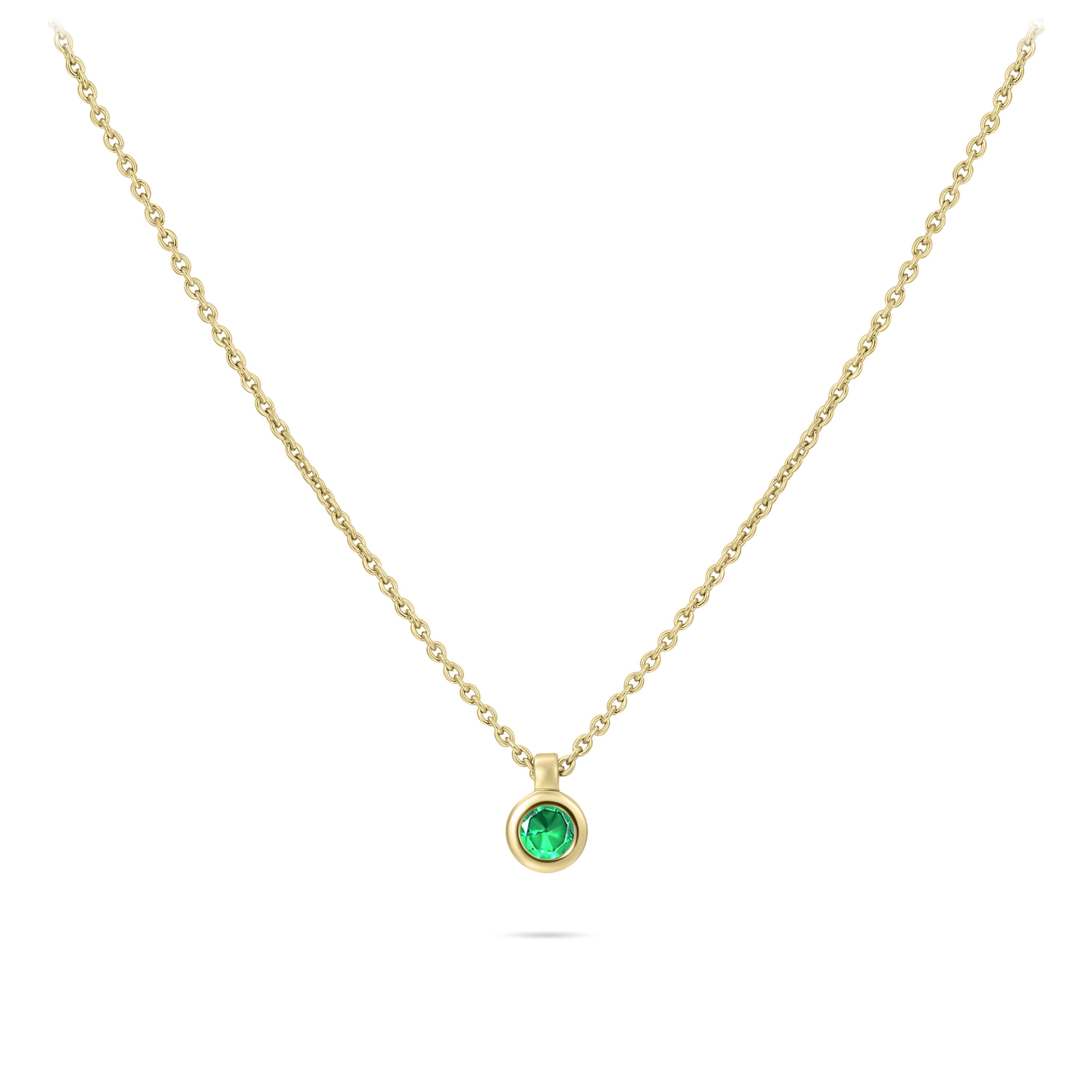 Vergulde groene bezel ketting