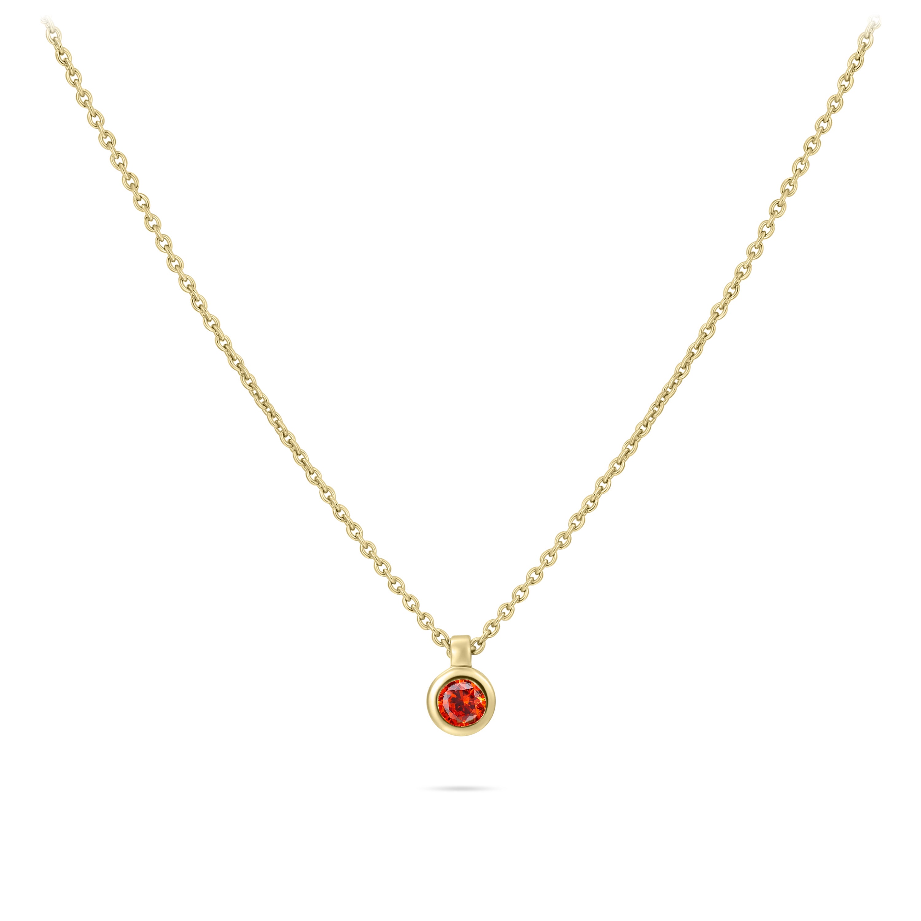 Vergulde oranje bezel ketting