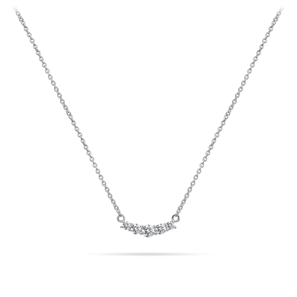 Curved Bar Silver Necklace Silver Rhodium Plated Gisser Jewels