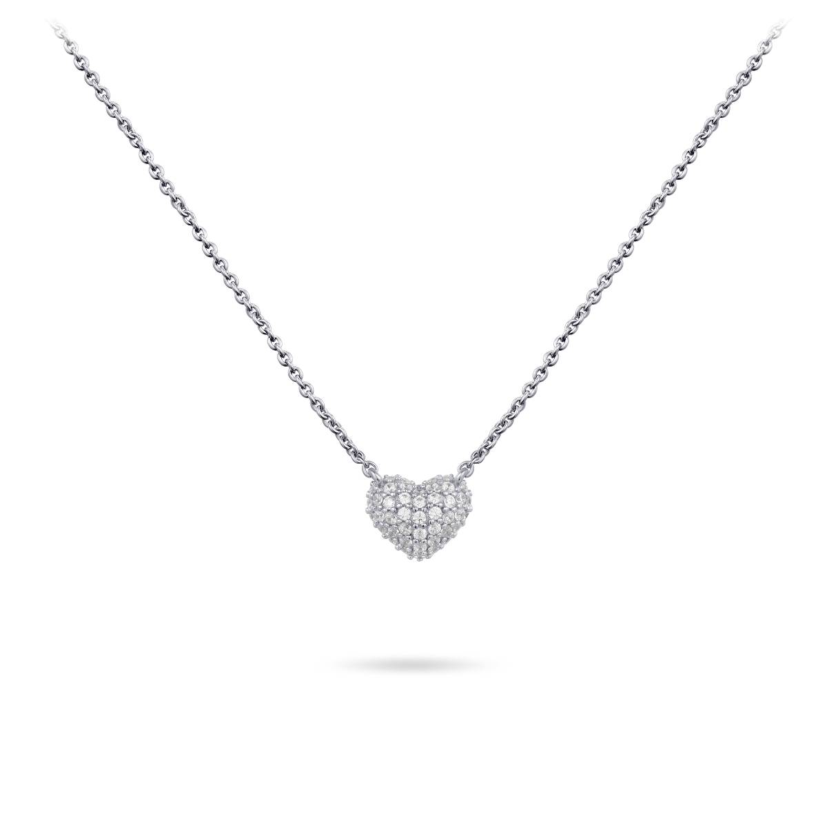 Mini Sparkling Heart Necklace | Sterling Silver | Gisser Jewels