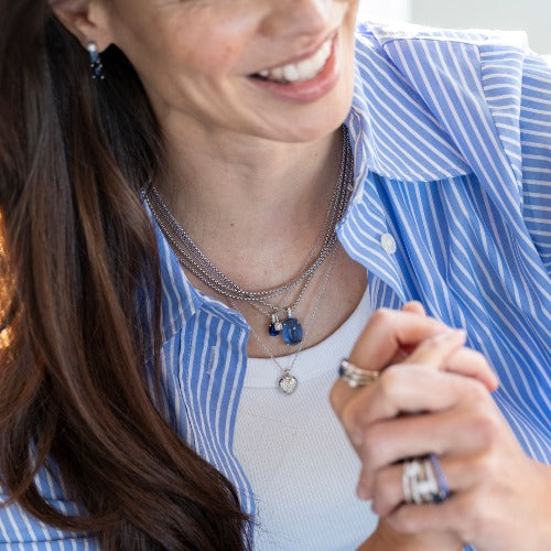 Dashing Details Pave Pendant Silver Rhodium Plated Gisser Jewels