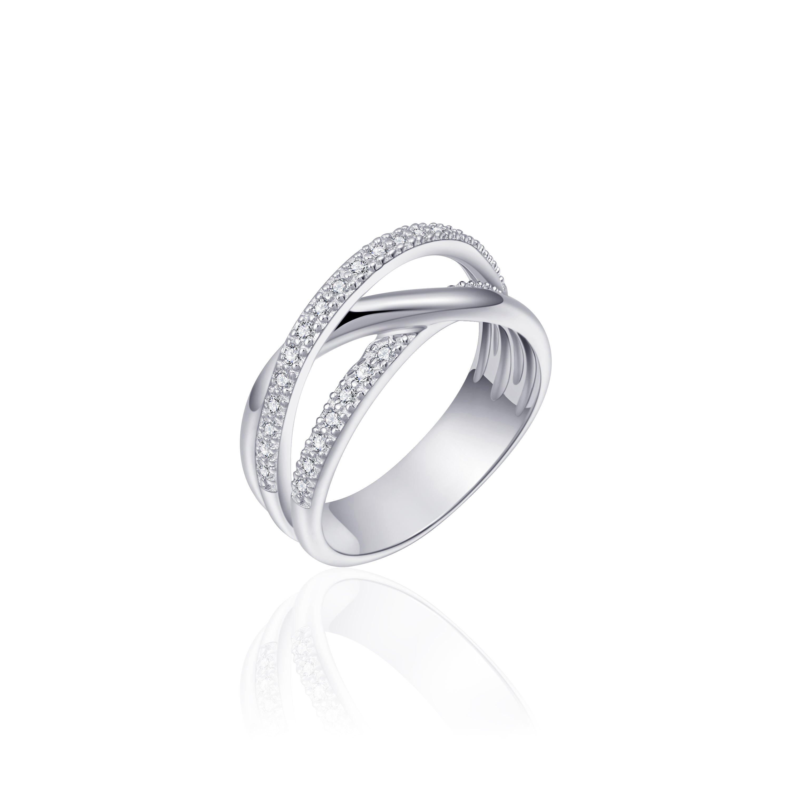 Sparkling Crossover Ring Gisser Jewels