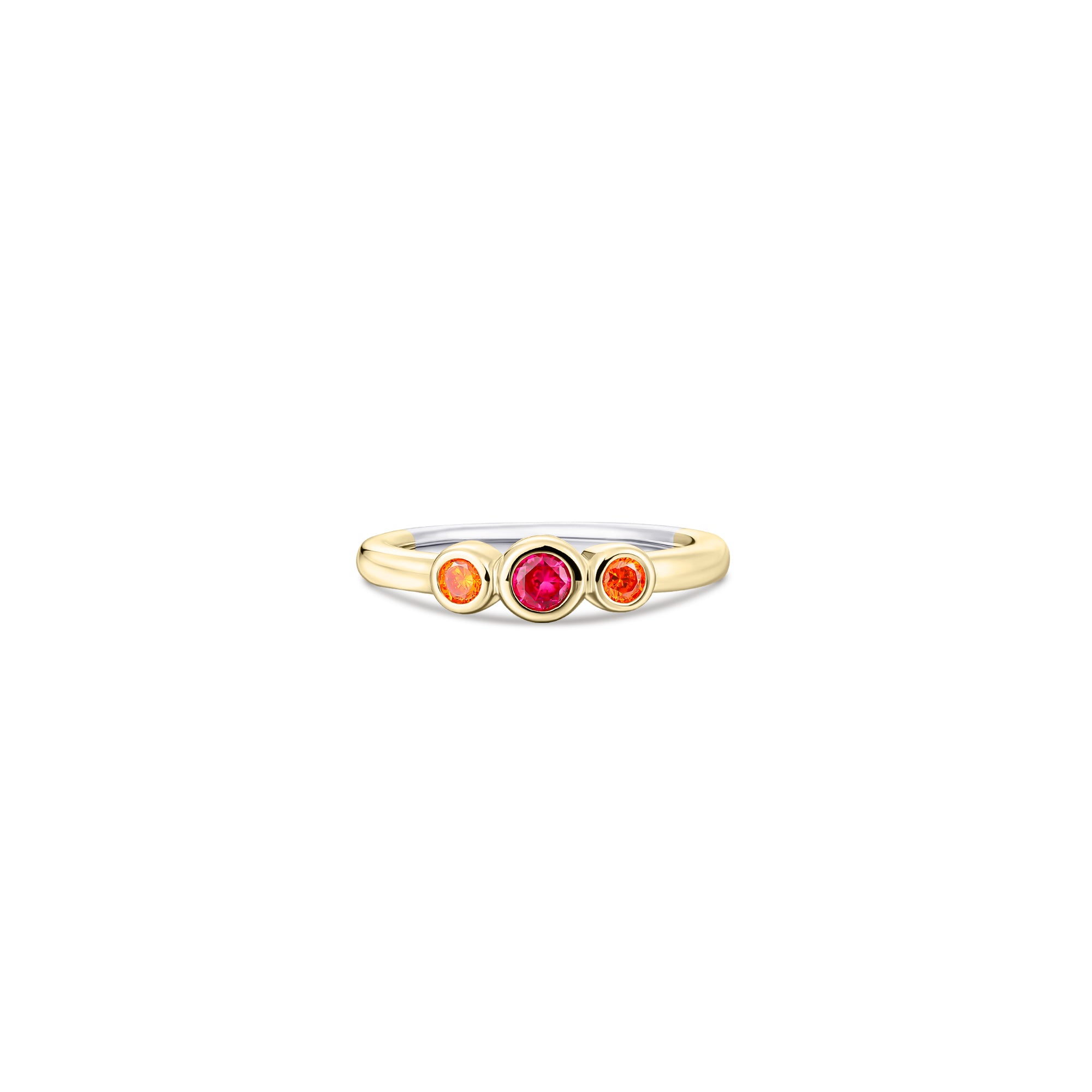 Gold Plated Pink Triple Bezel Ring Gisser Jewels-2