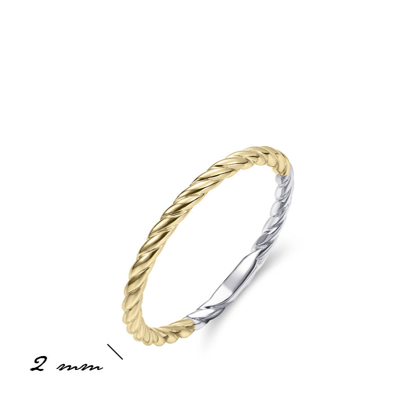 Rope Stackable Ring 18k gold plated silver Gisser Jewels
