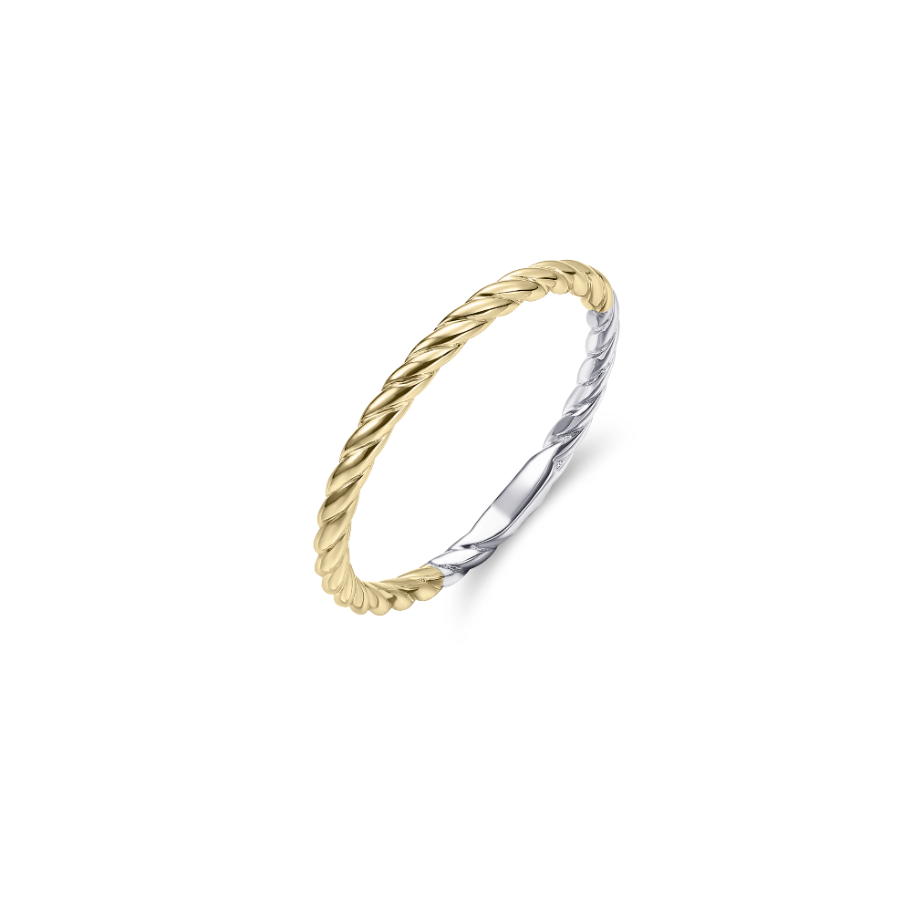 Rope Stackable Ring 18k gold plated silver Gisser Jewels
