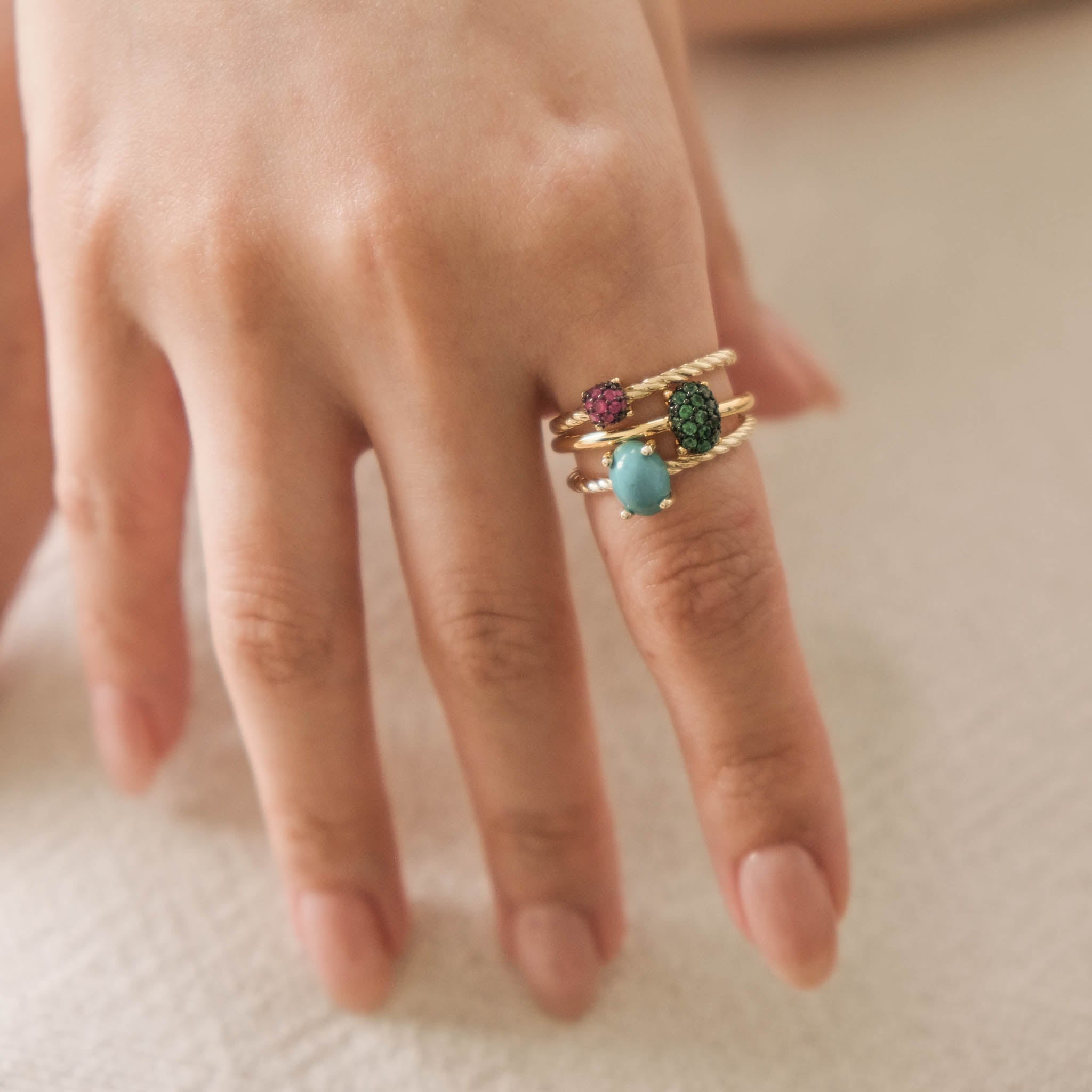 Dashing Details Earrings Rings 18k gold plated silver Gisser Jewels