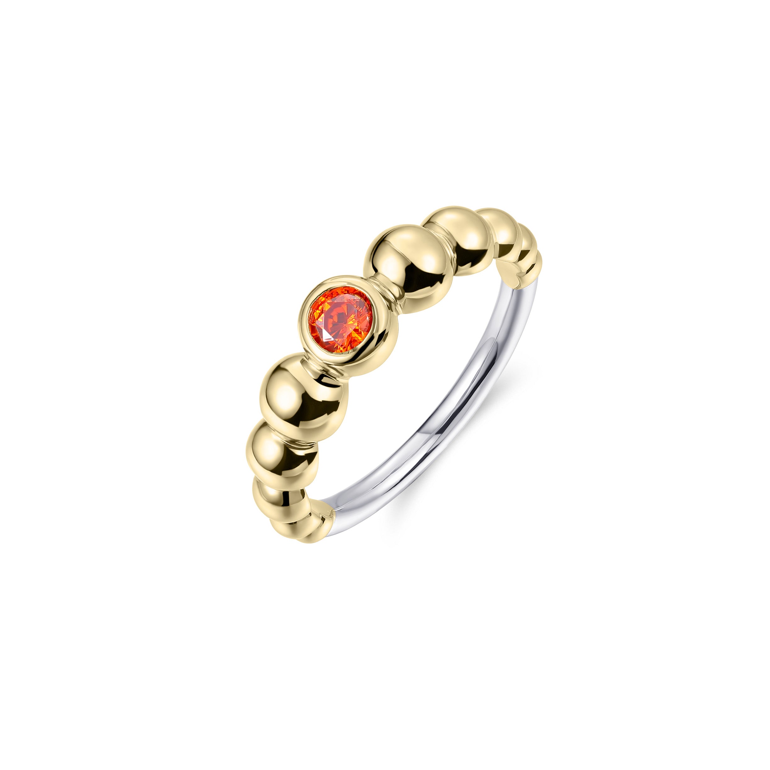 Beaded zirkonia ring