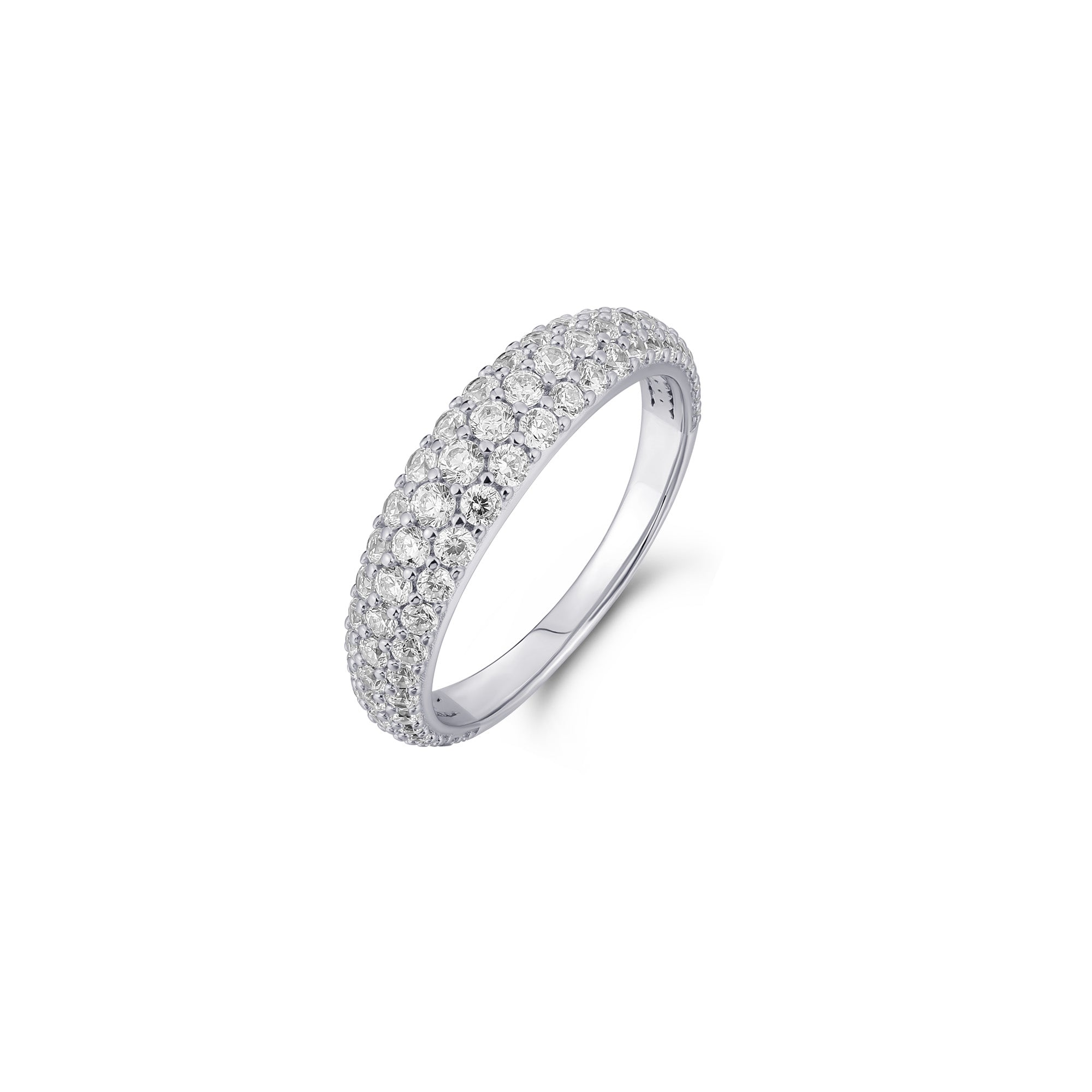 Pave Dome Ring Silver