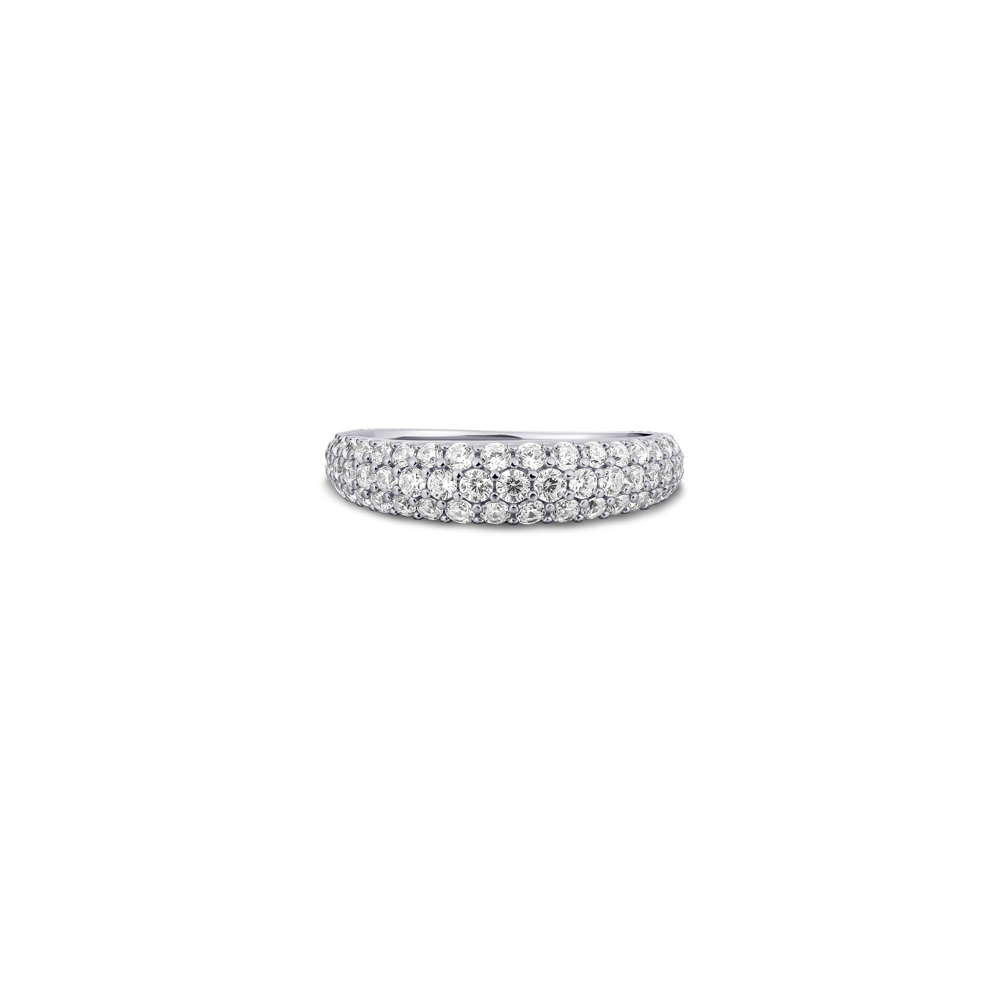 Pave Dome Ring Silver Gisser Jewels-2