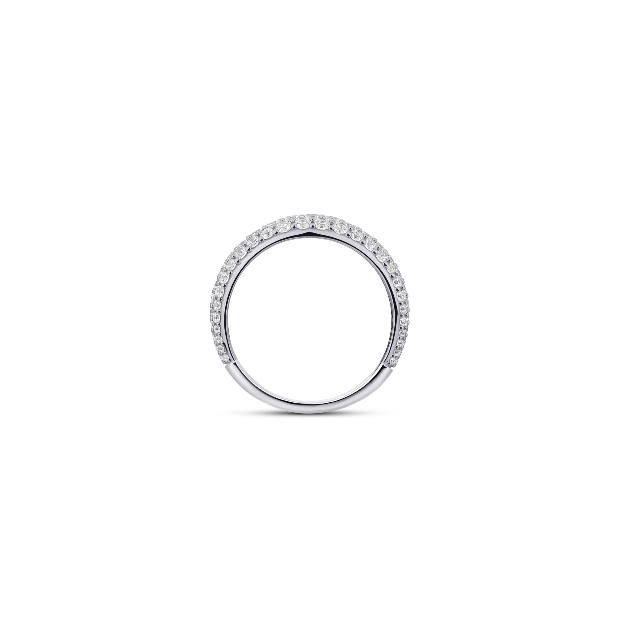 Pave Dome Ring Silver Gisser Jewels-4