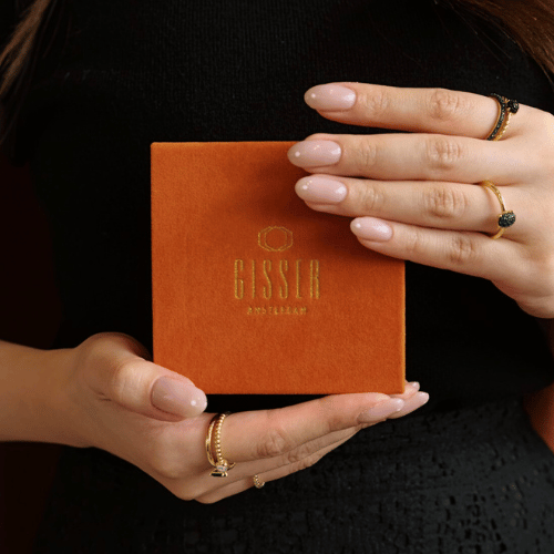 Black Pave Stacking Ring | Silver Gold Plated | Gisser Jewels